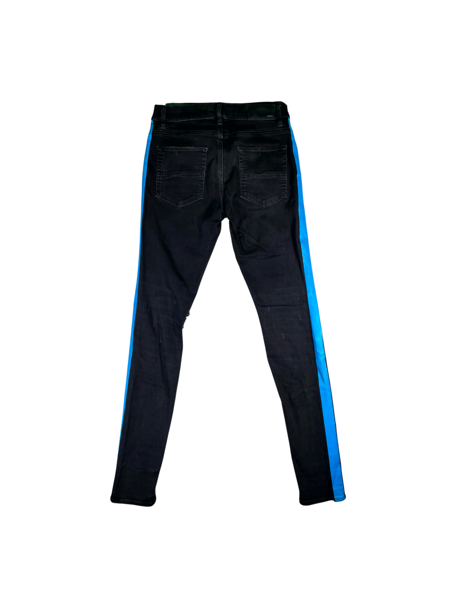 Amiri Stripe Black & Blue Jeans