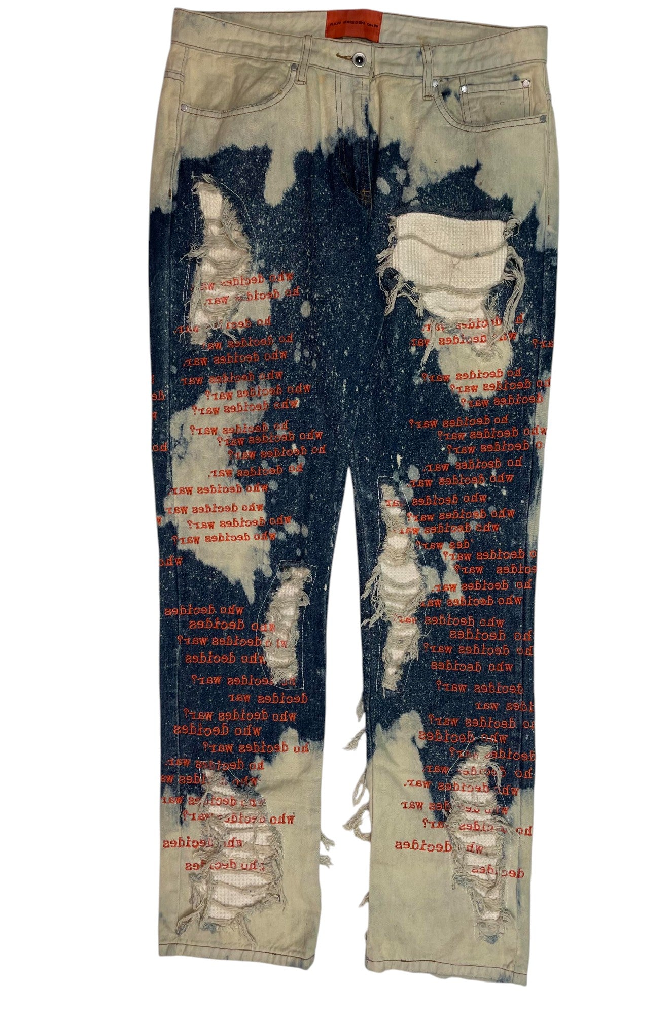 WDW Bleached Scripture Denim Dark Wash Jeans