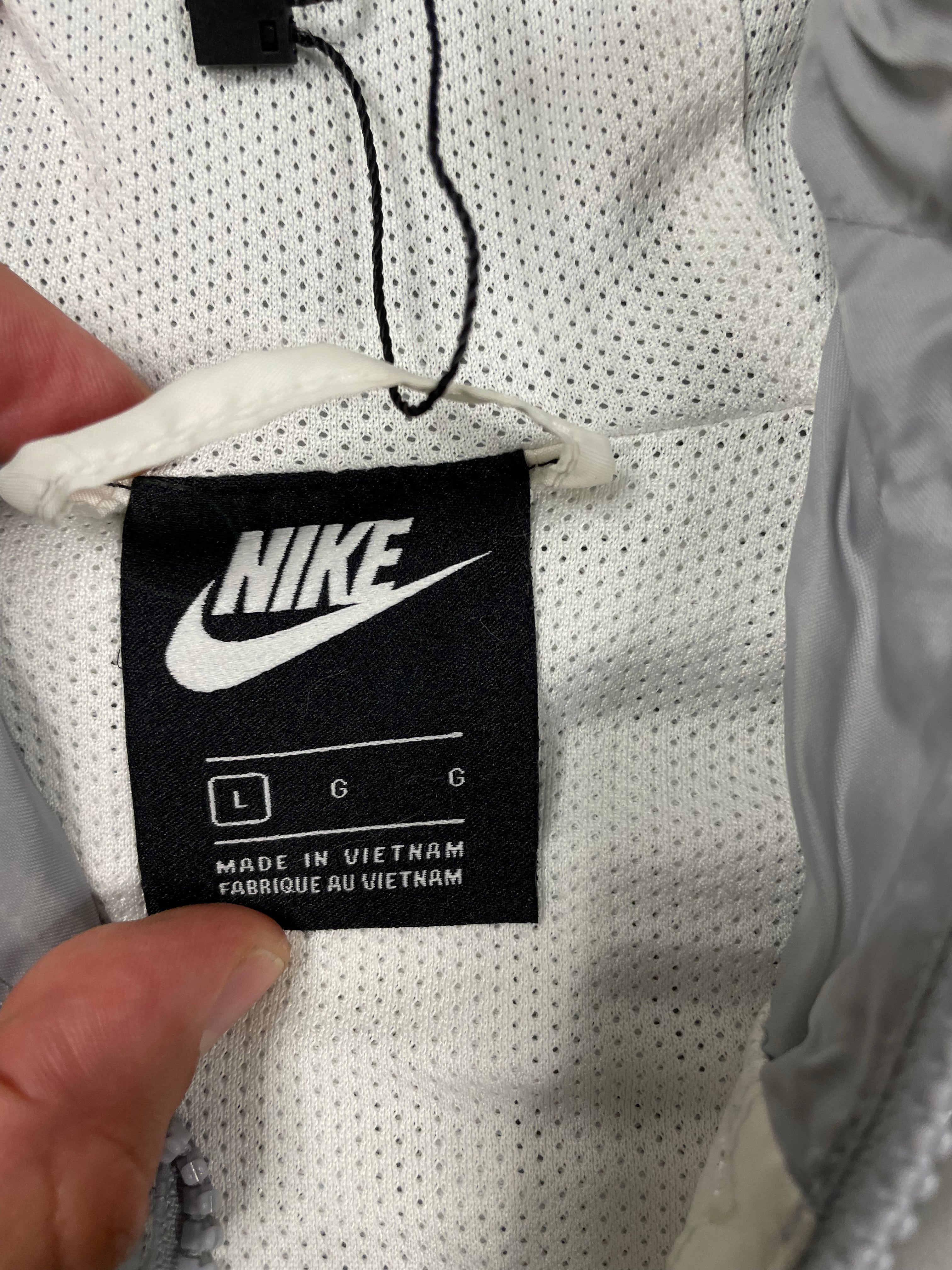 Nike Tech Jacket Fleece White Grey Large Used