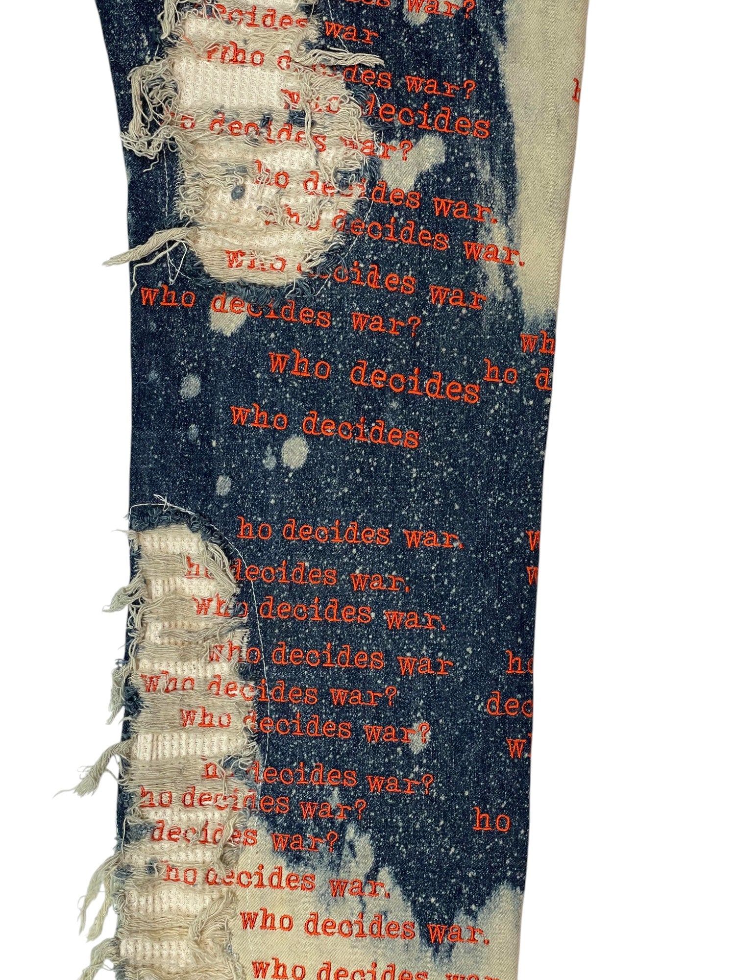 WDW Bleached Scripture Denim Dark Wash Jeans
