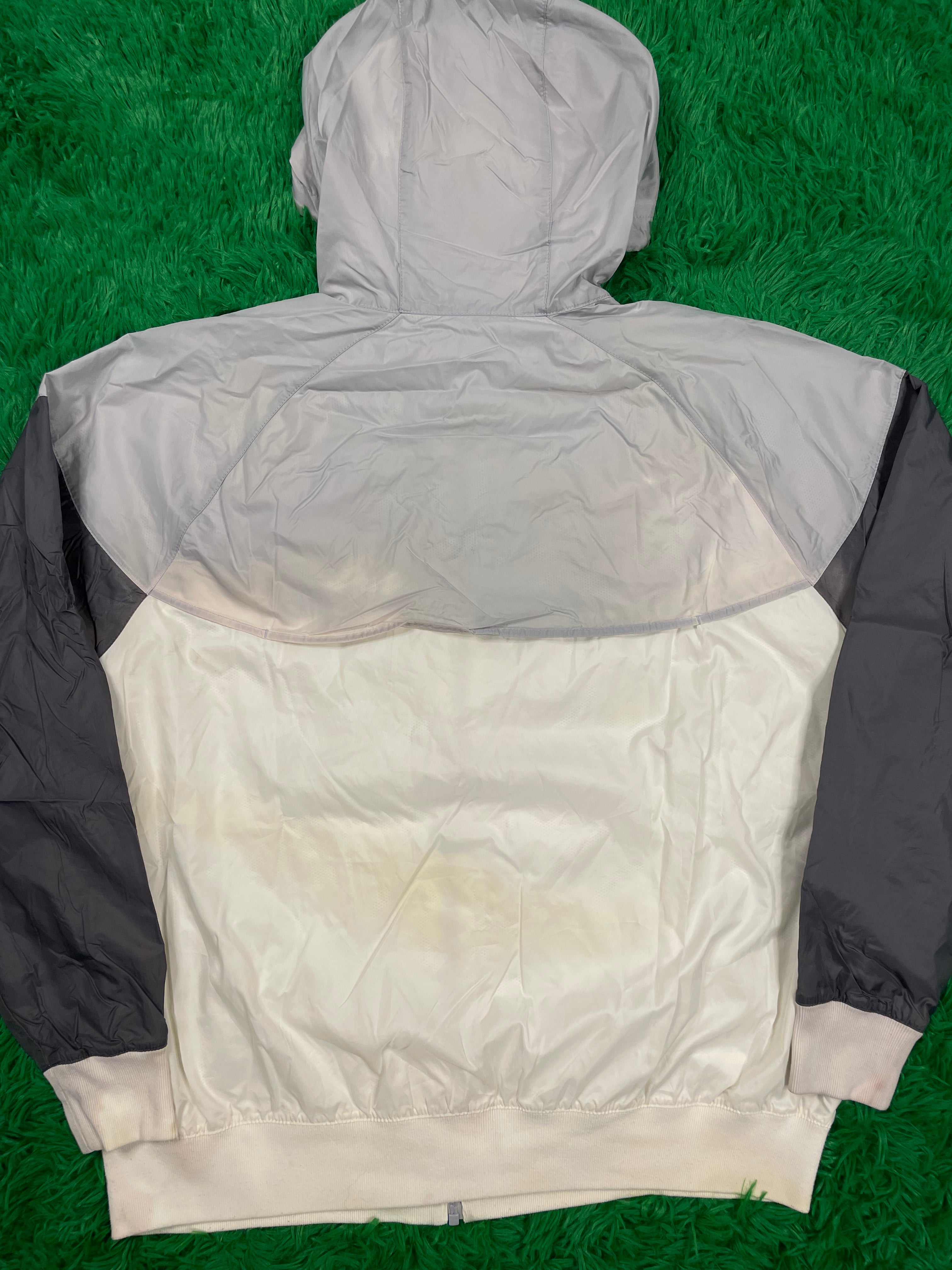 Nike Tech Jacket Fleece White Grey Large Used