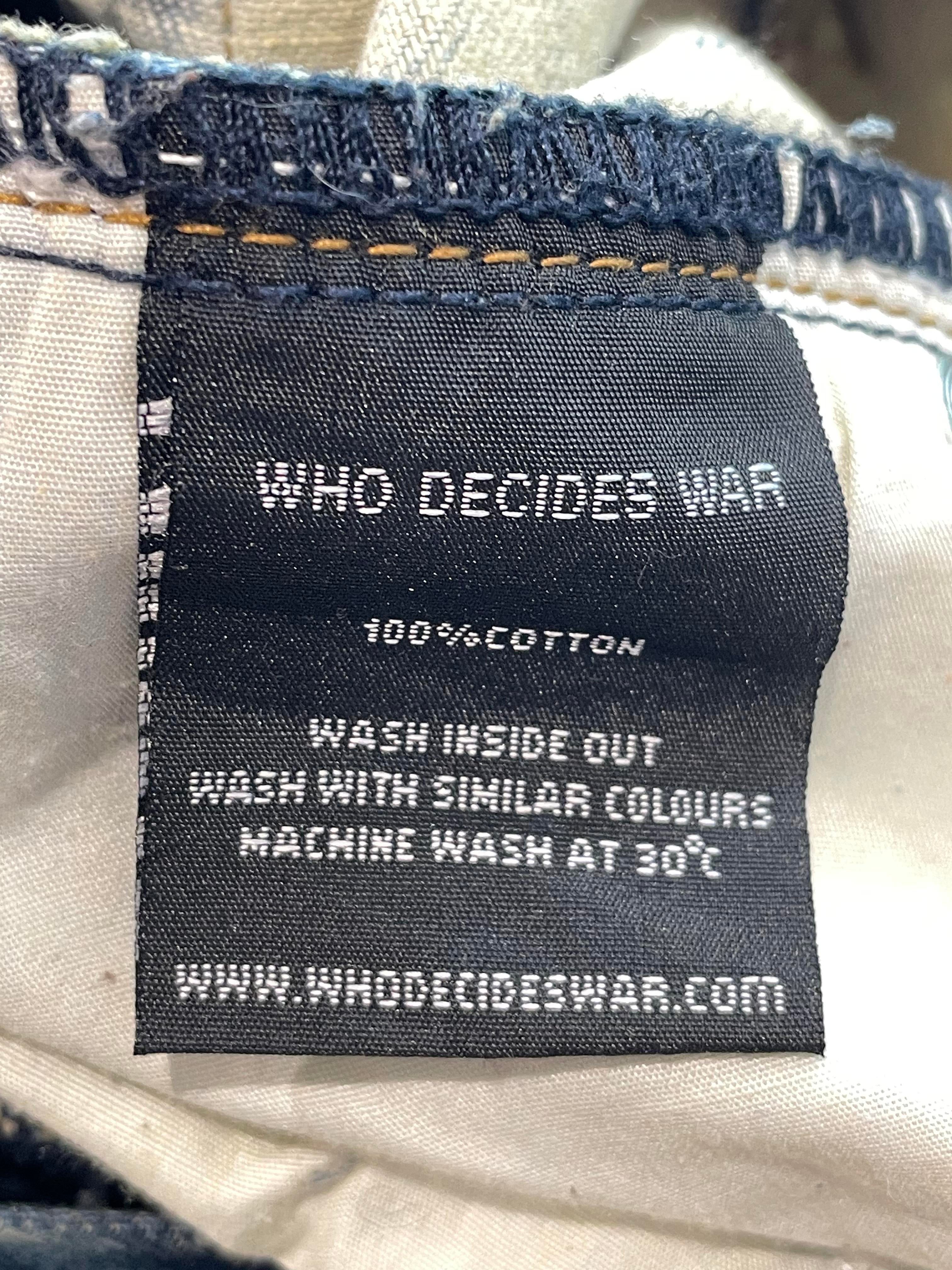 WDW Bleached Scripture Denim Dark Wash Jeans