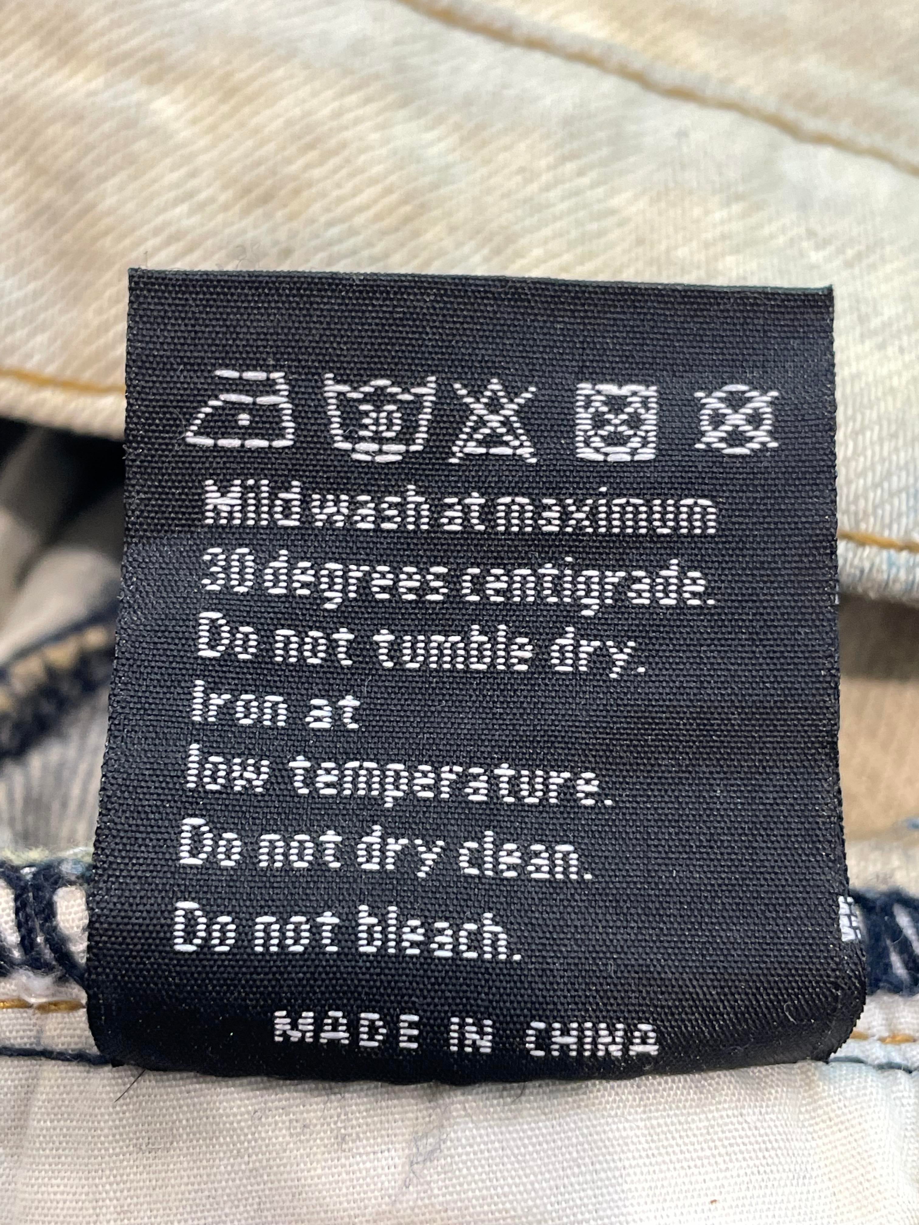 WDW Bleached Scripture Denim Dark Wash Jeans