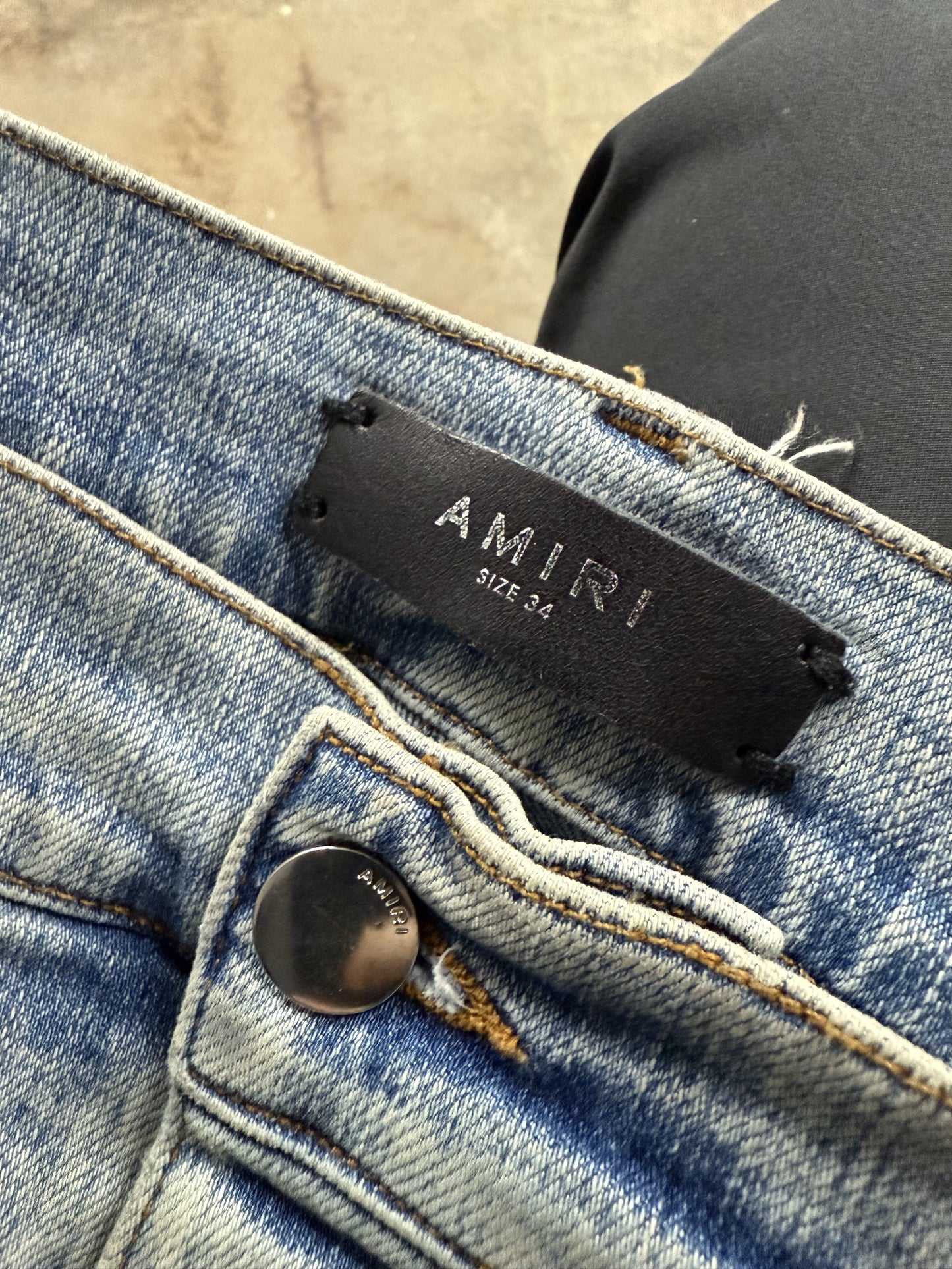Amiri MX1 Light Wash Iridescent Patch Used 34
