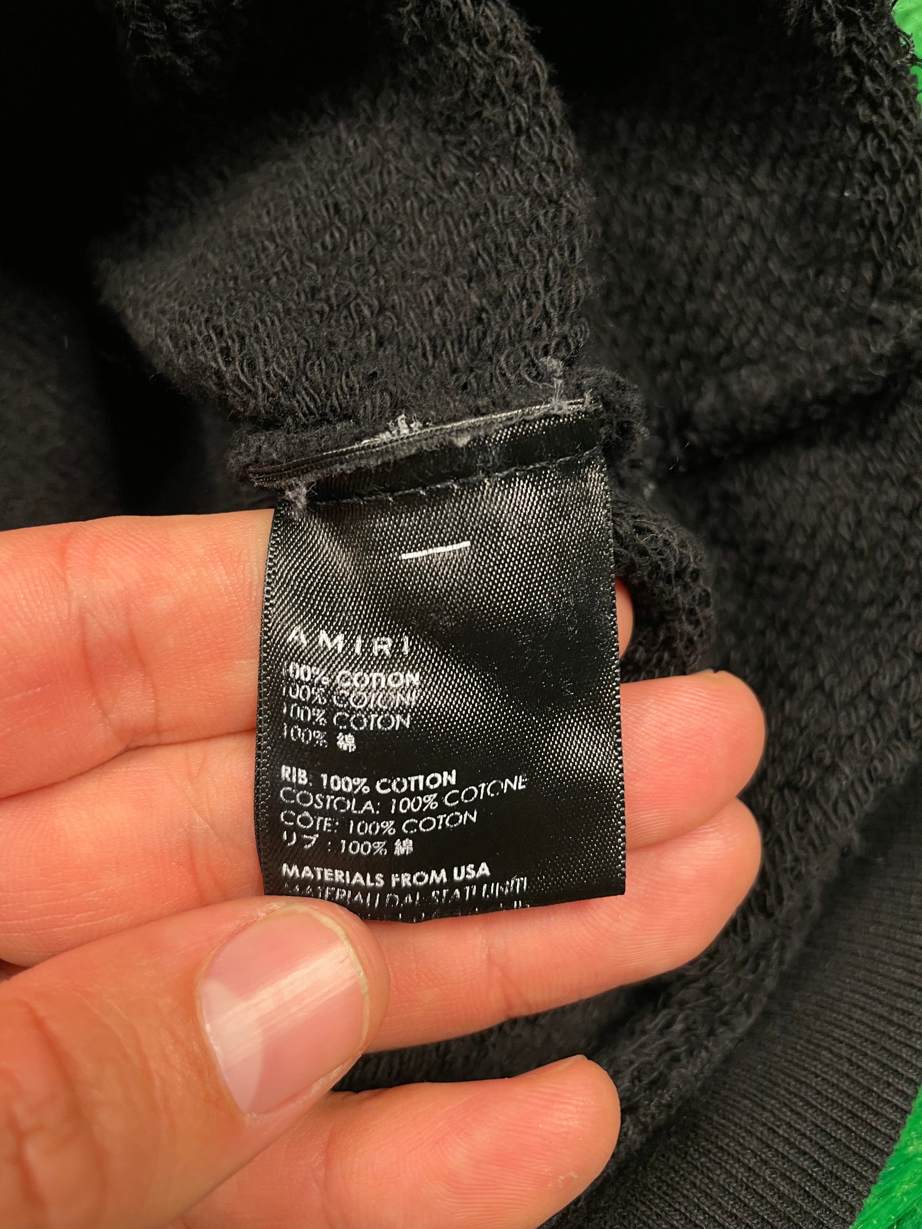 Amiri Hoodie Black Zipper Hood Large Used