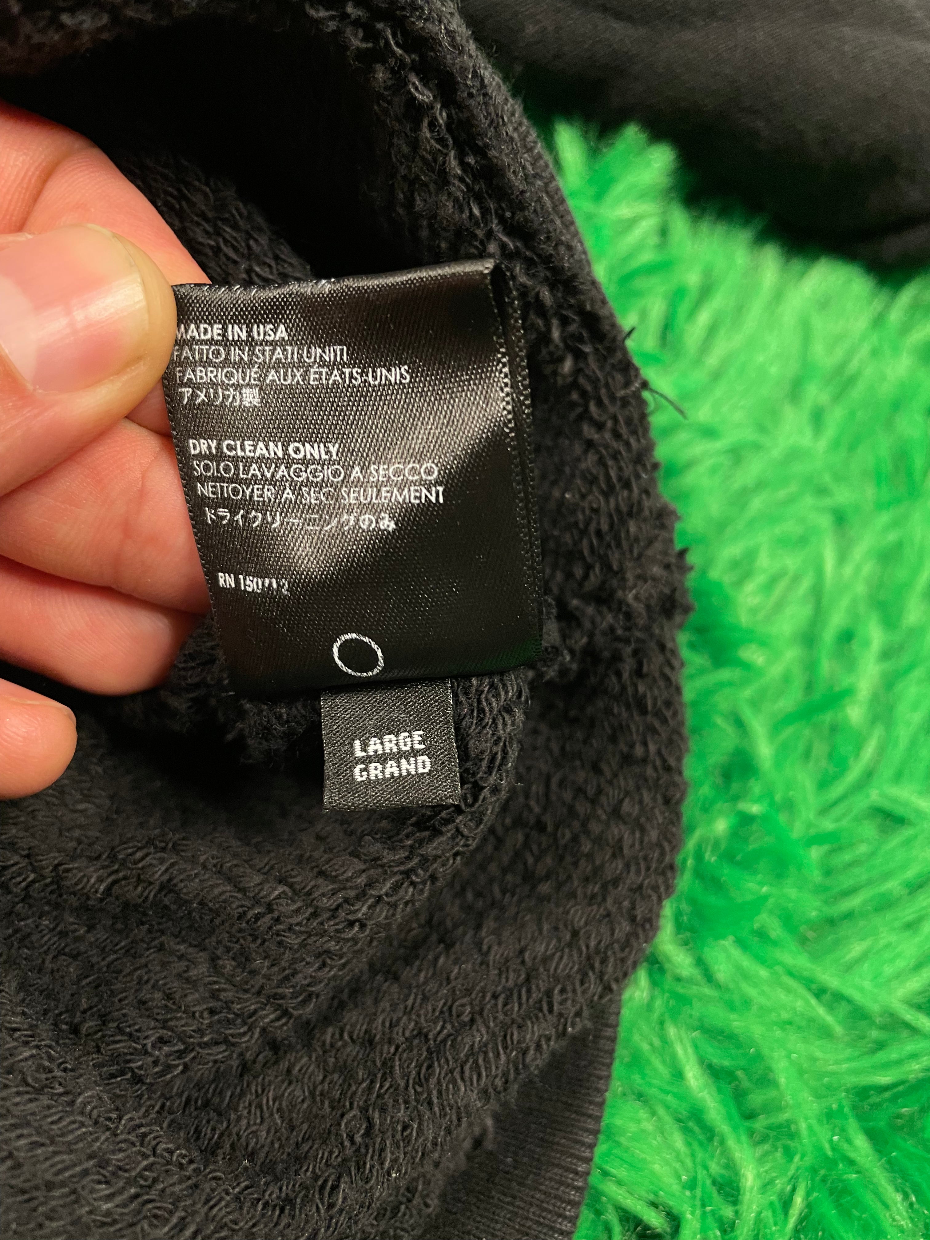 Amiri Hoodie Black Zipper Hood Large Used