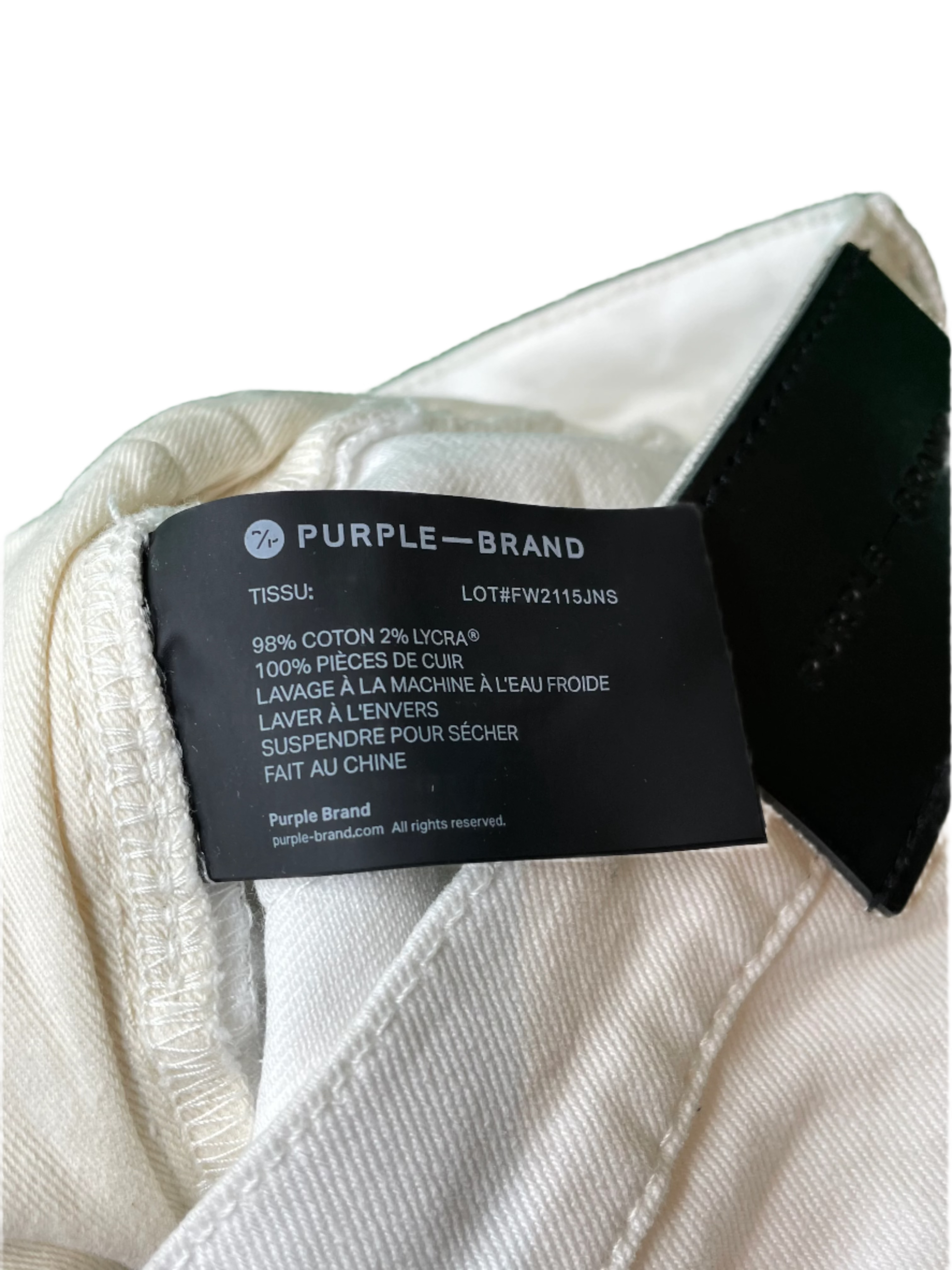 Purple Black Splatter White Jeans