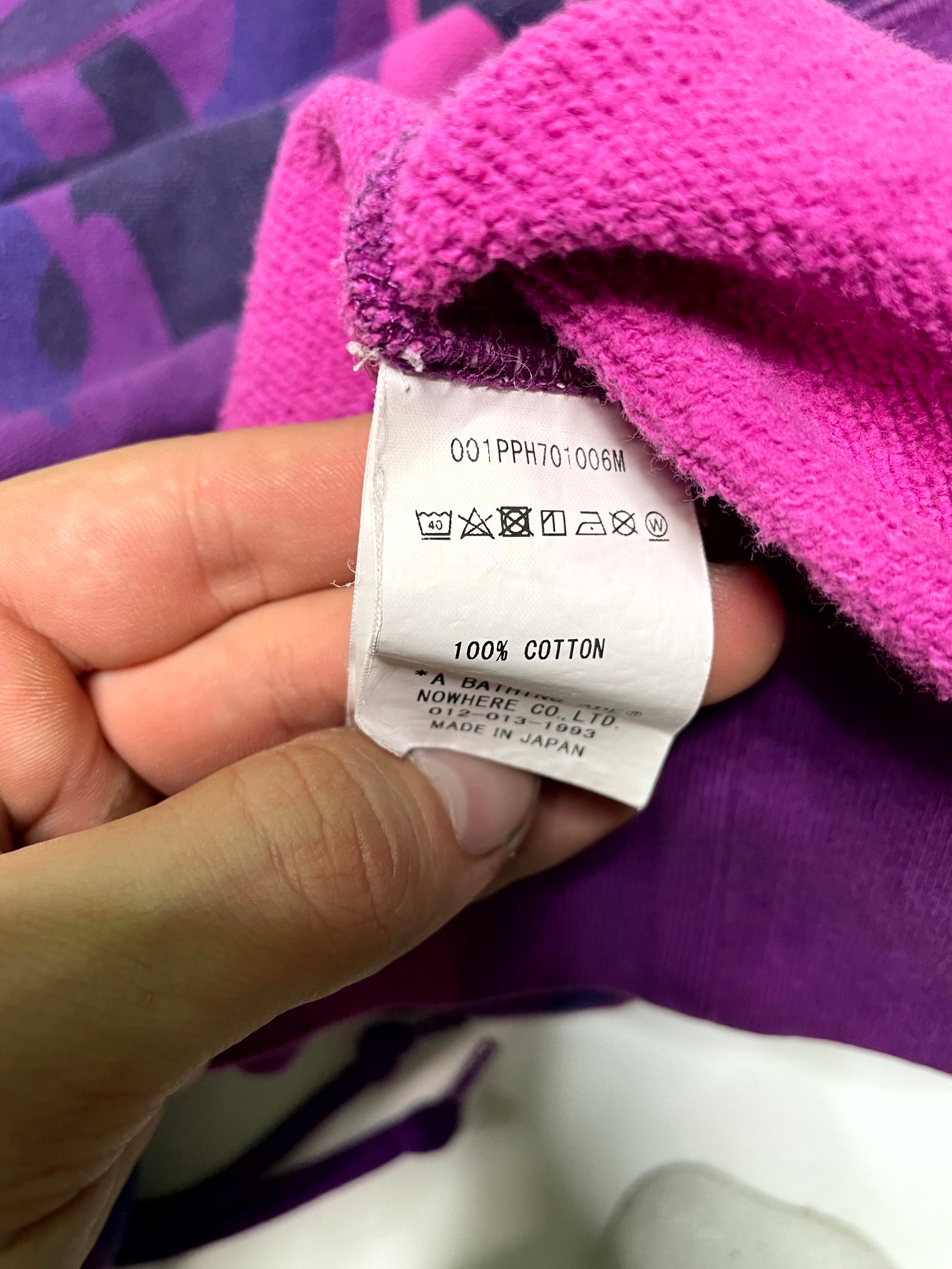 Bape Camo Spellout Purple Hoodie