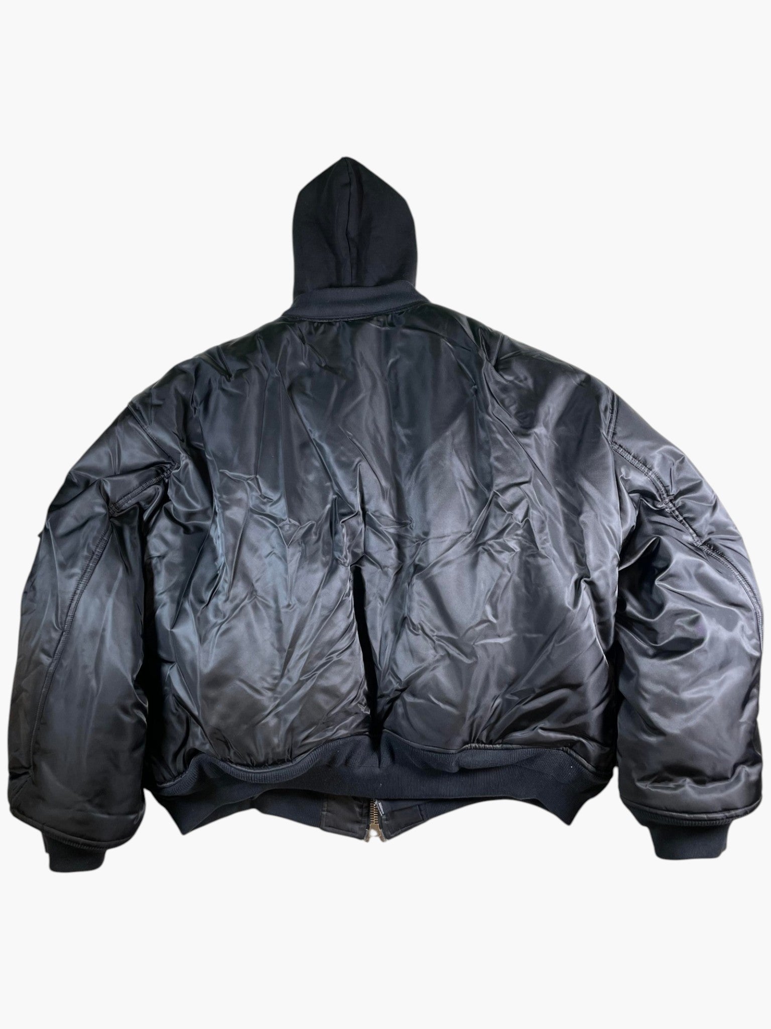 Balenciaga All In Hybrid Black Bomber Jacket