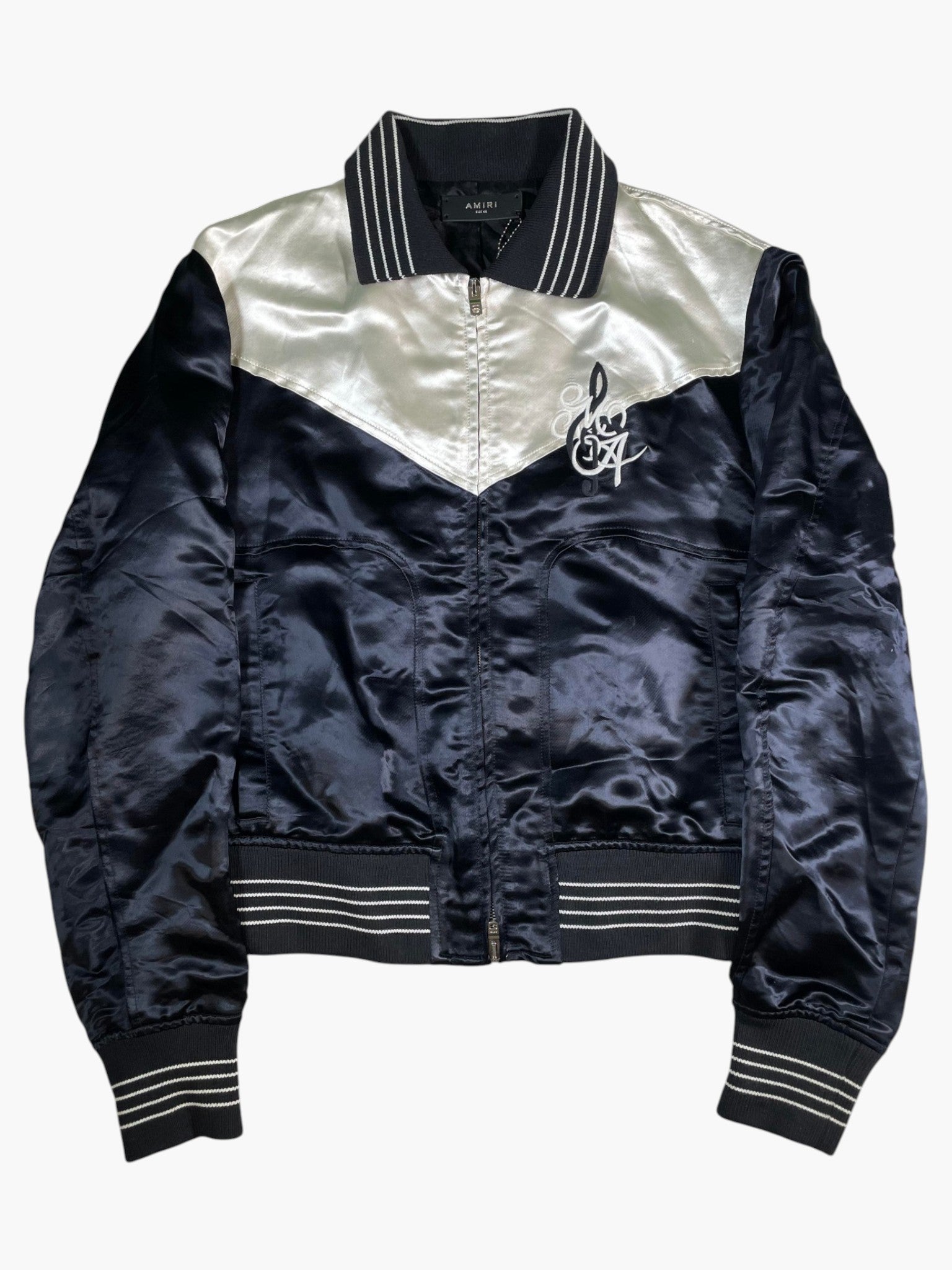 Amiri Silk Music Note Blouson Jacket