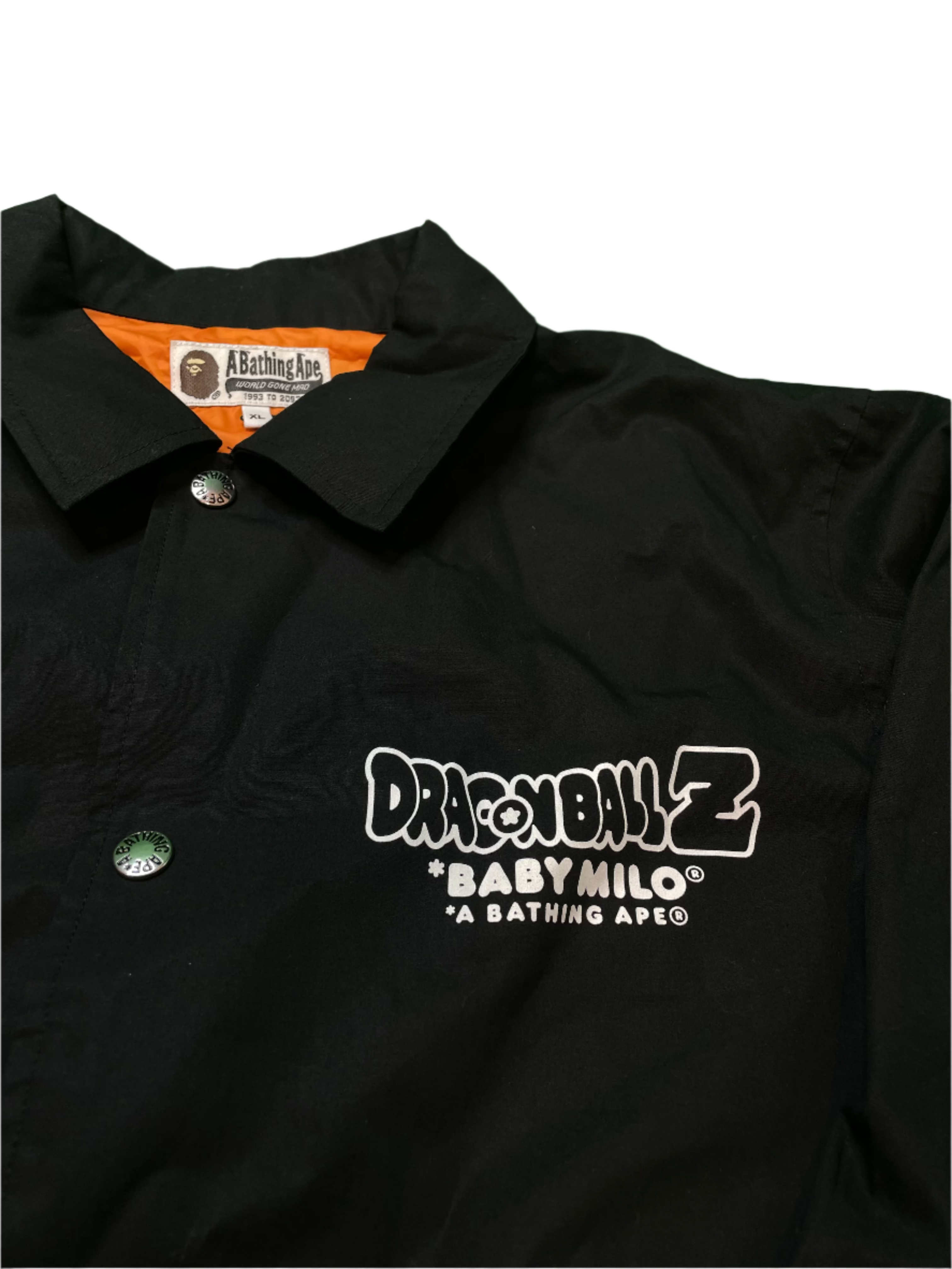 BAPE x Dragon Ball Z Black Button Up Black & Orange Shirt Jacket