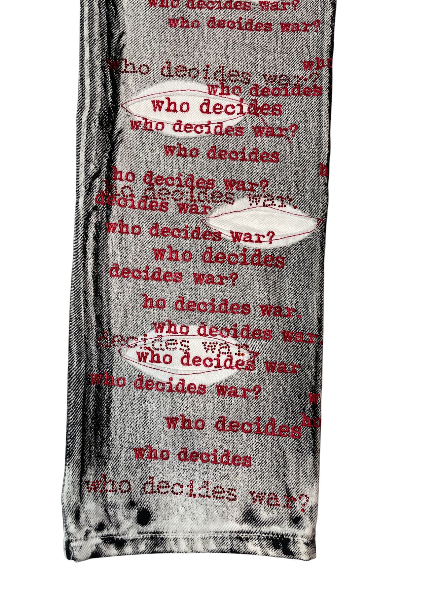 WDW Stripture White & Red Denim