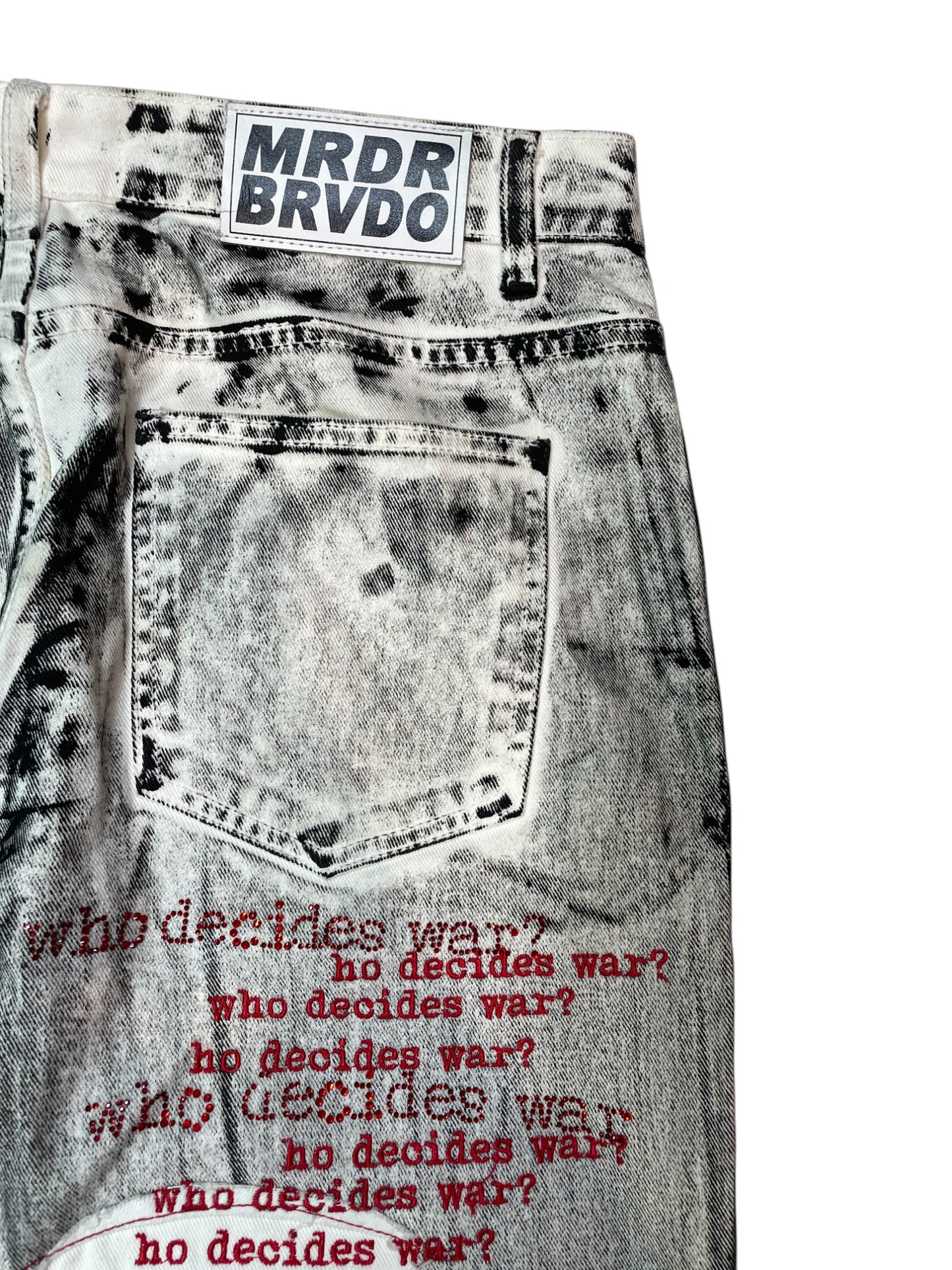 WDW Stripture White & Red Denim