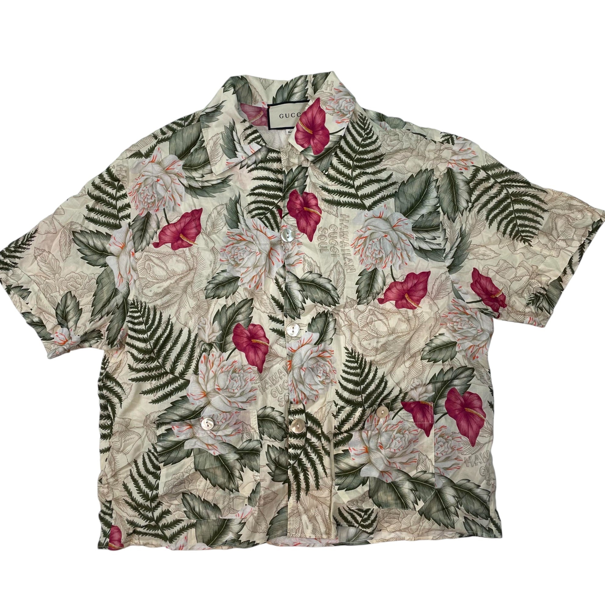 Gucci Floral Grey Multi Button Up