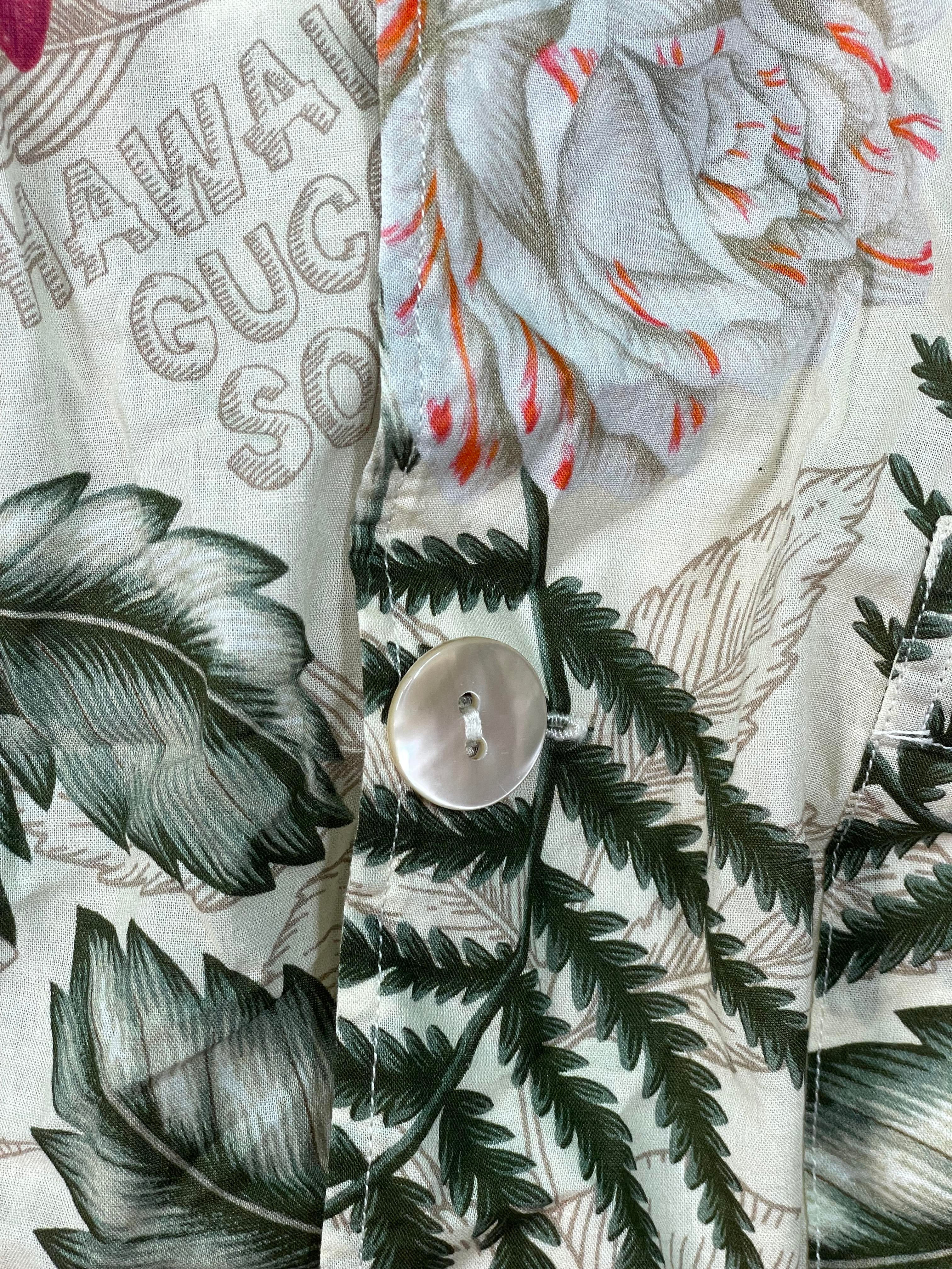 Gucci Floral Grey Multi Button Up