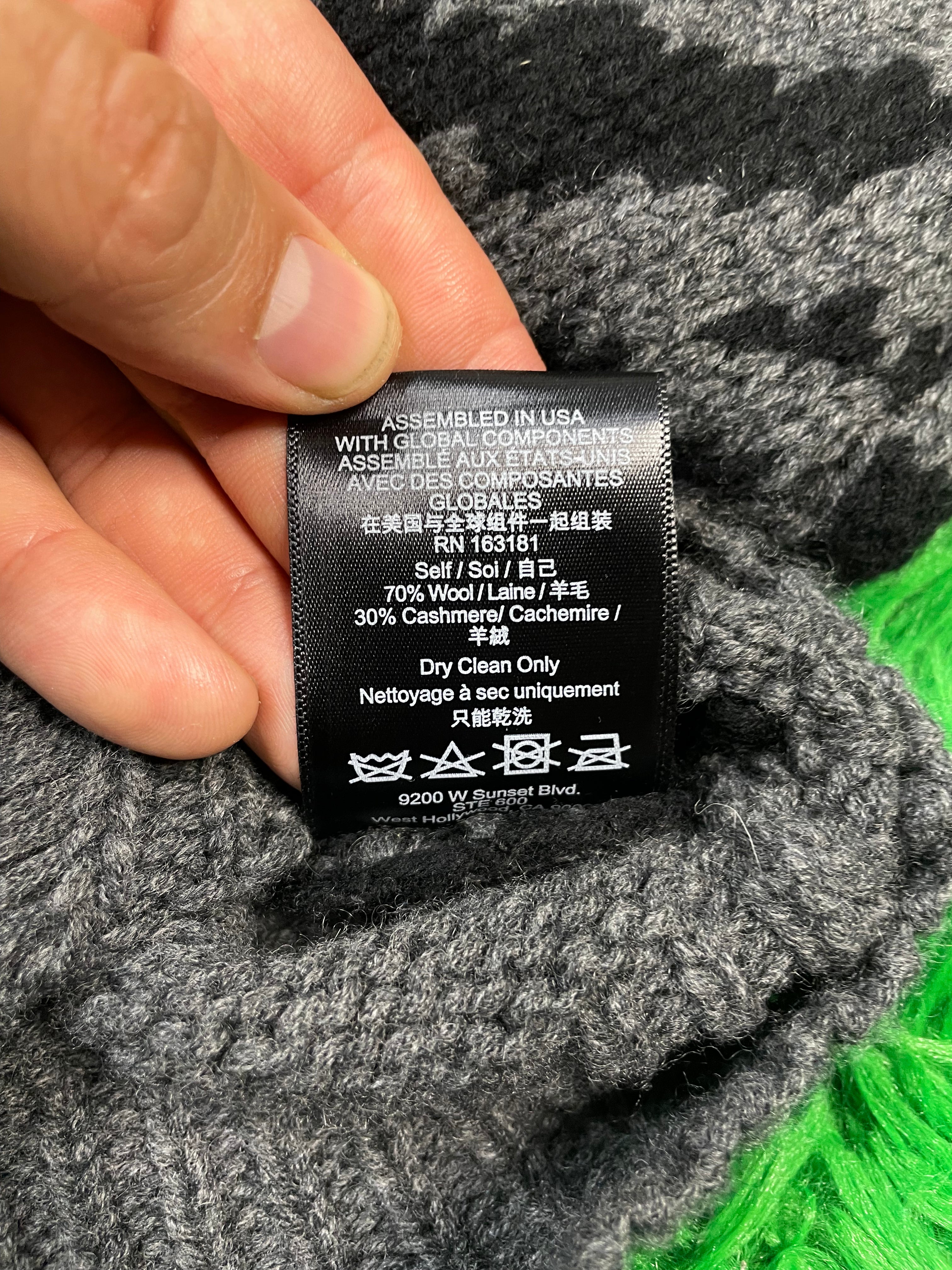 Rhude Zebra Knit Hoodie Medium New