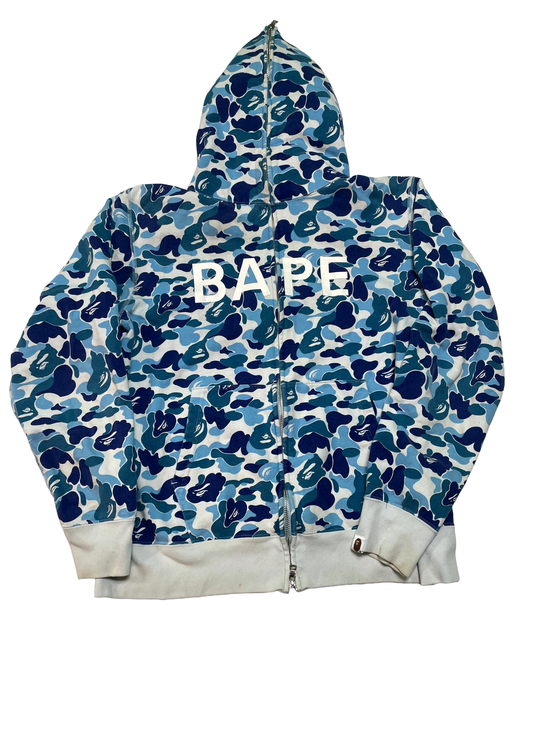 BAPE Camo Zip Up Blue Hoodie