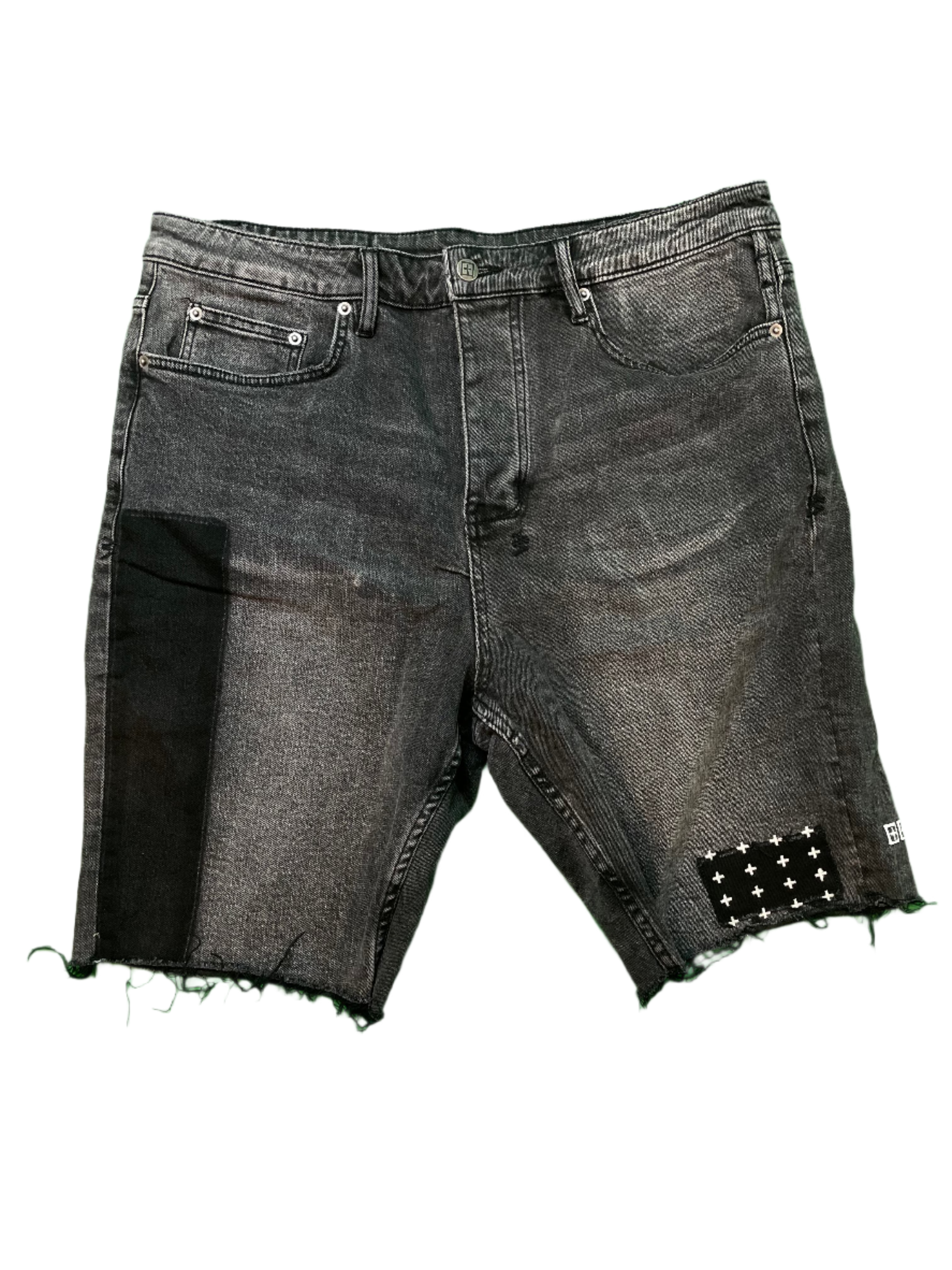Ksubi Light Wash Black Patch Black Shorts
