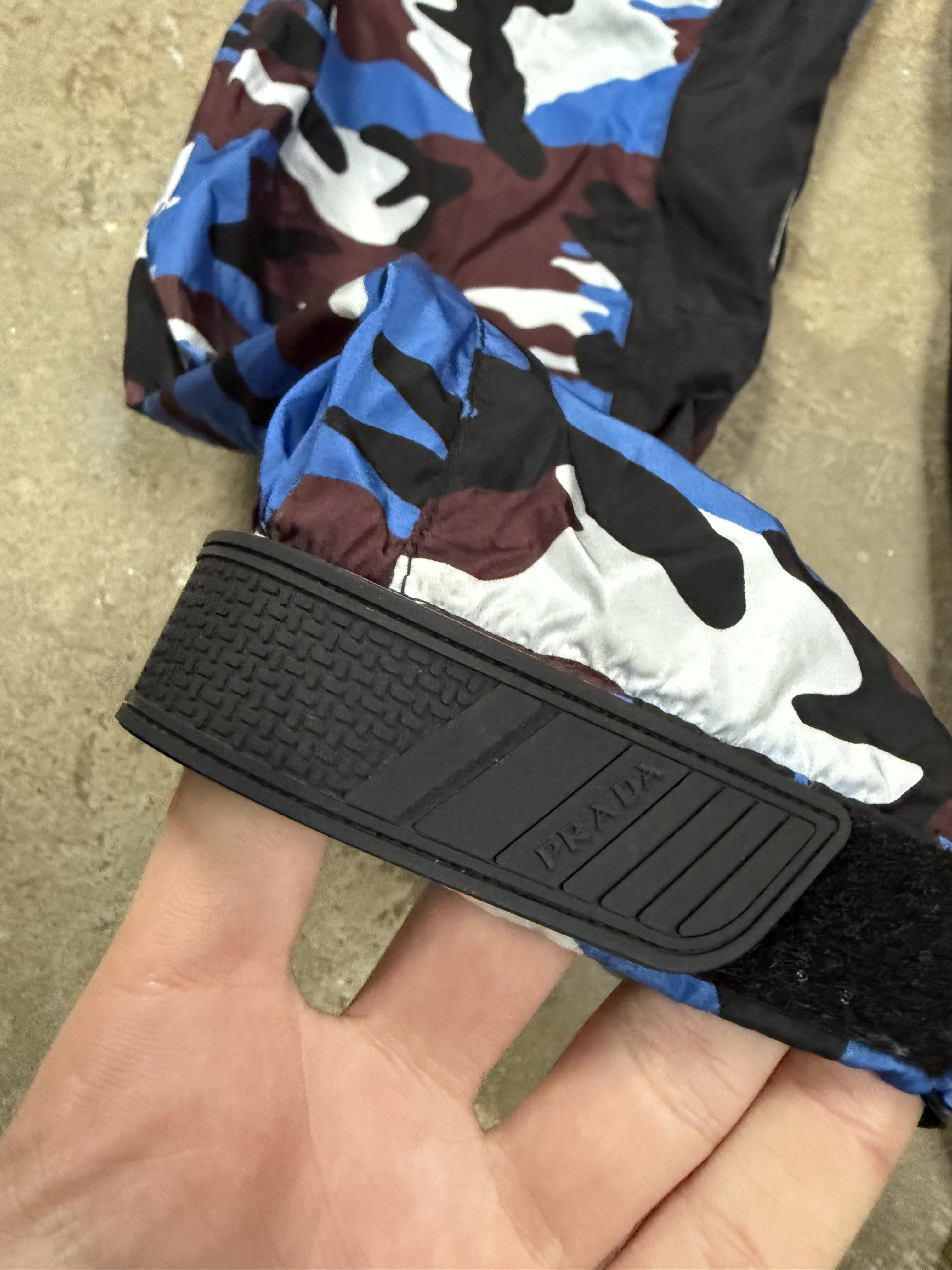 Prada Camo Blue Track Pants Used Small
