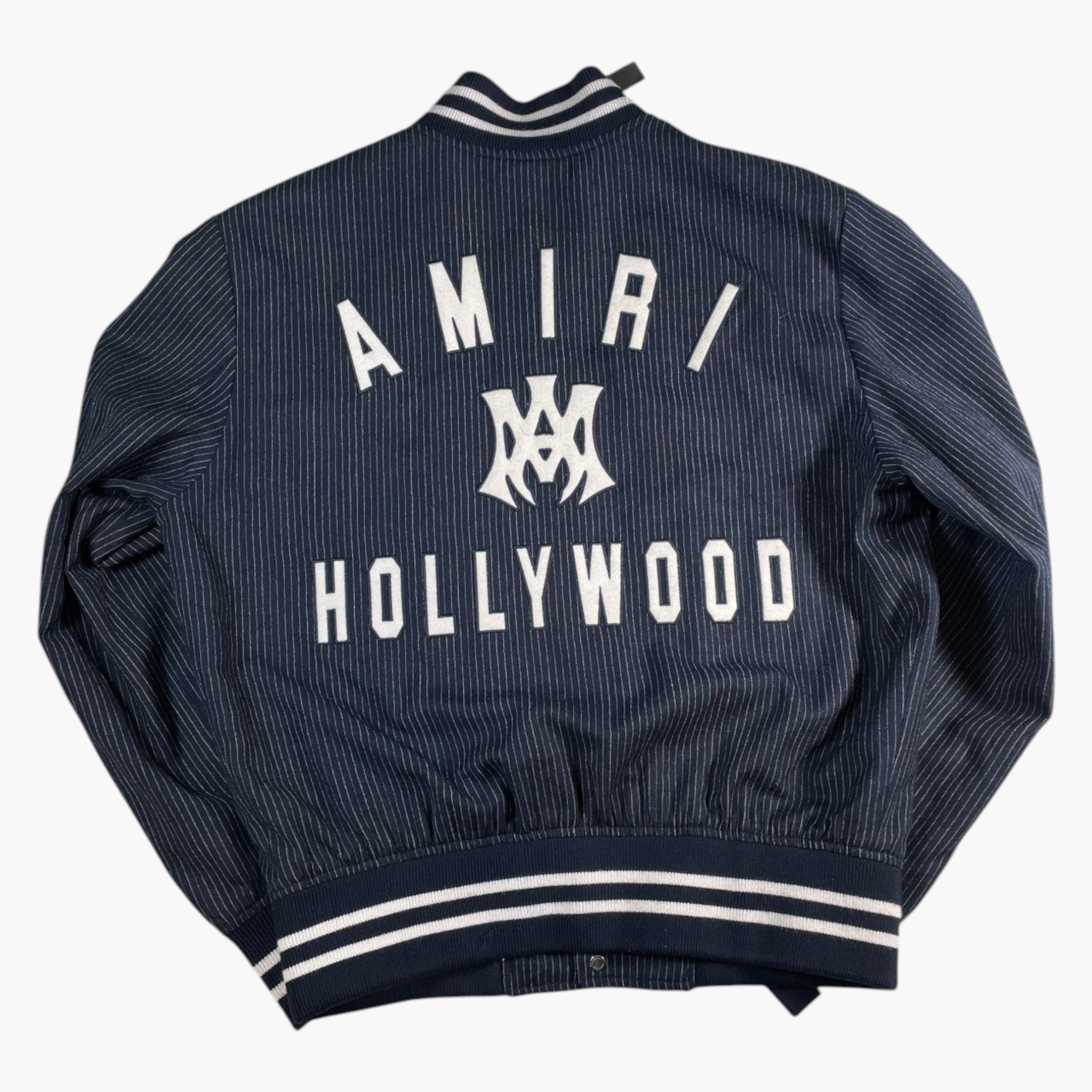Amiri Hollywood MA Logo Navy Varsity Jacket