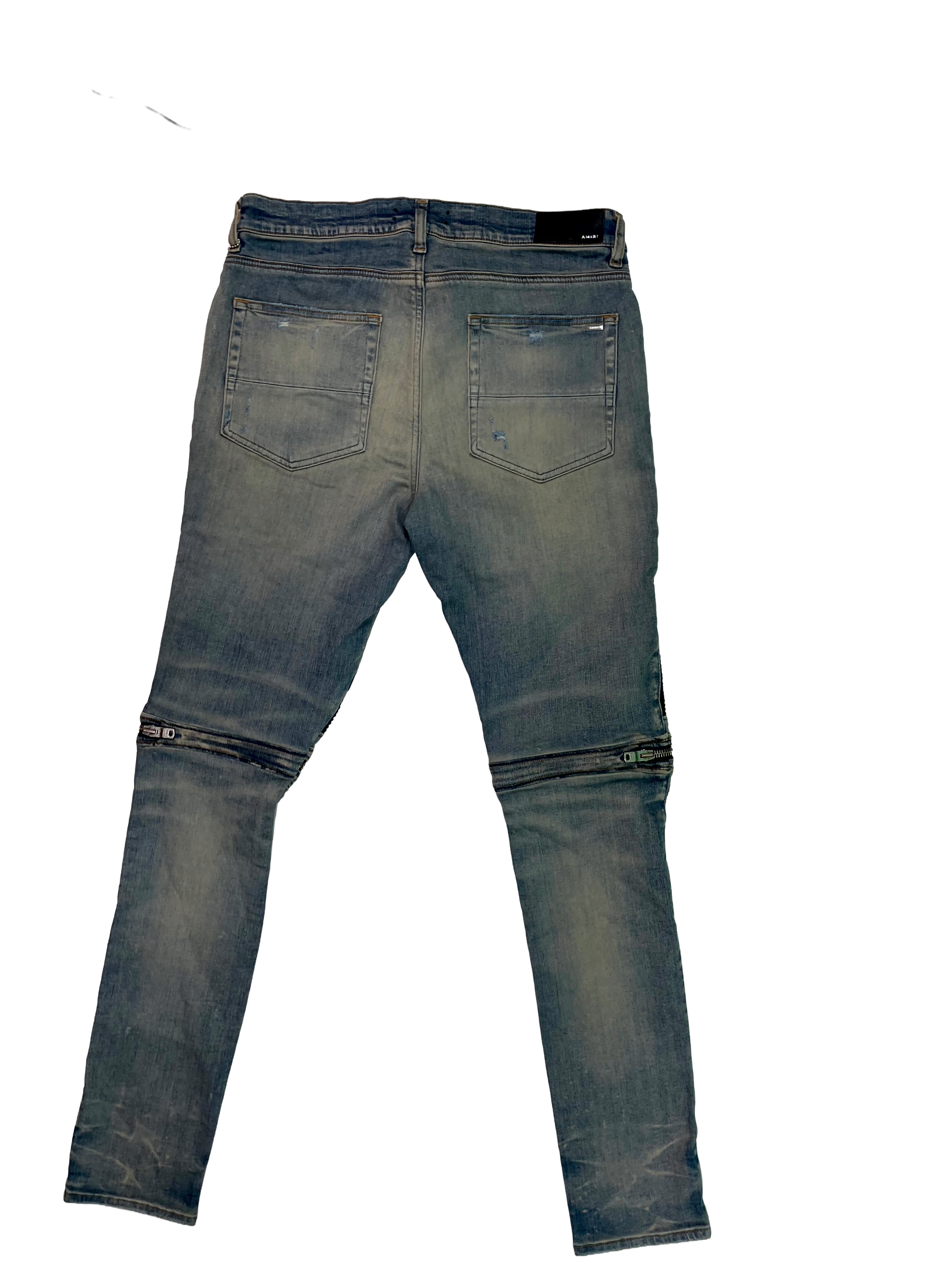 Amiri MX2 Plaid Patch Light Wash & Blue Jeans