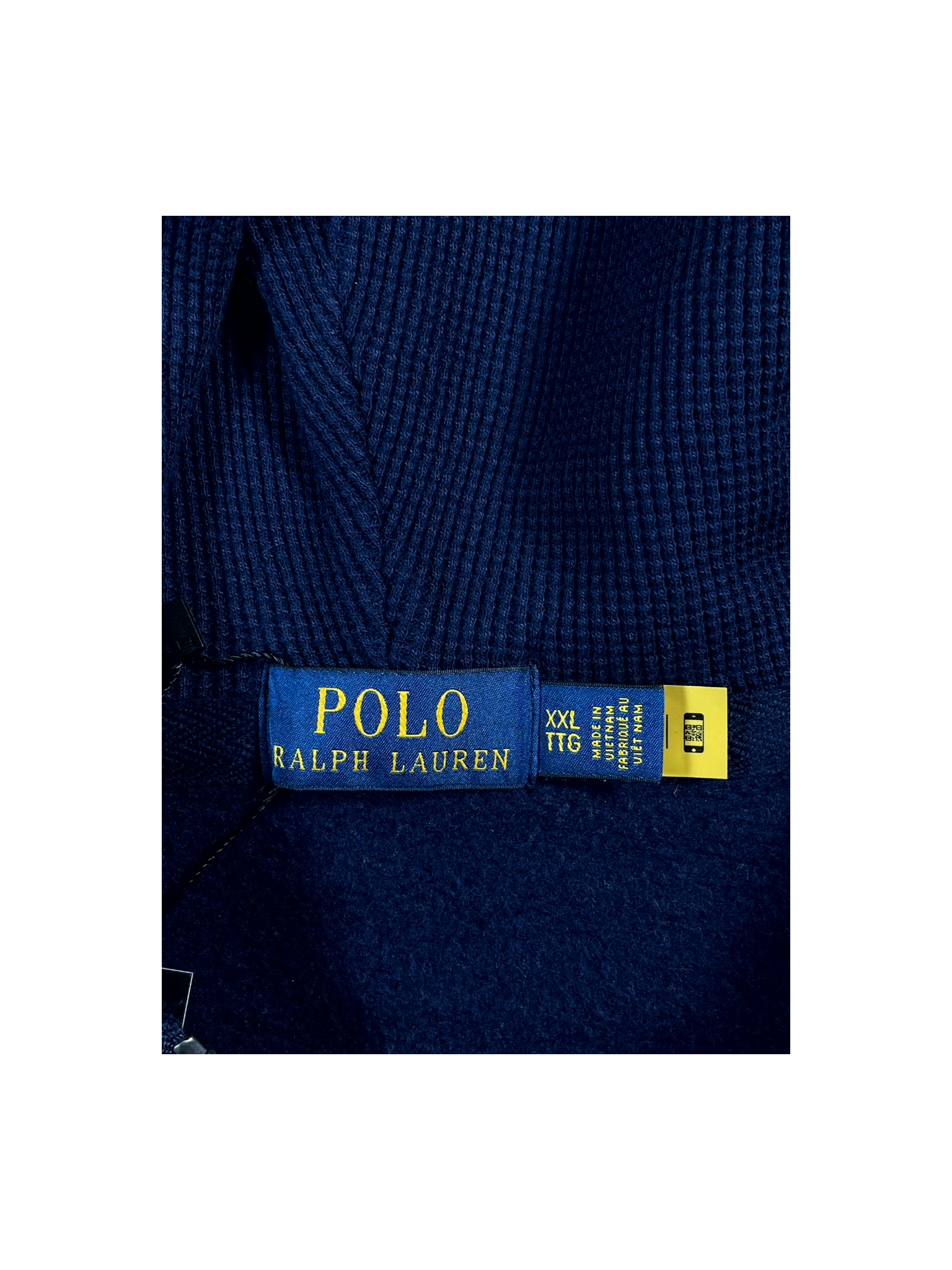 Polo Zip Up Navy & Yellow Hoodie