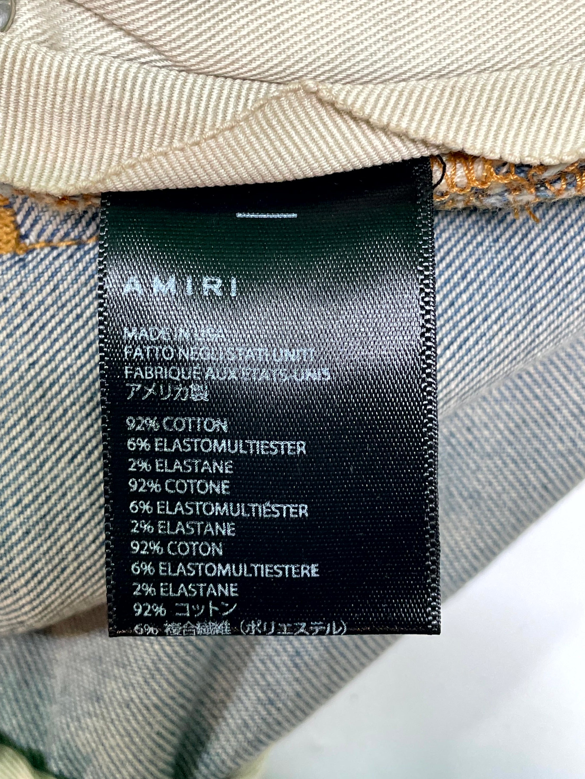 Amiri MX2 Plaid Patch Light Wash & Blue Jeans