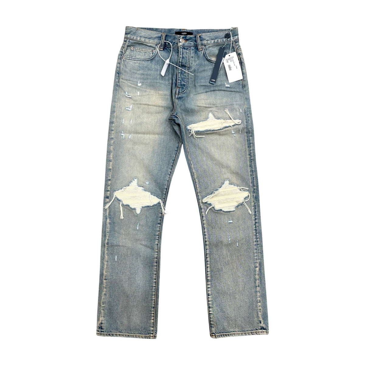 Amiri "MX1" Straight Leg Light Wash Jeans
