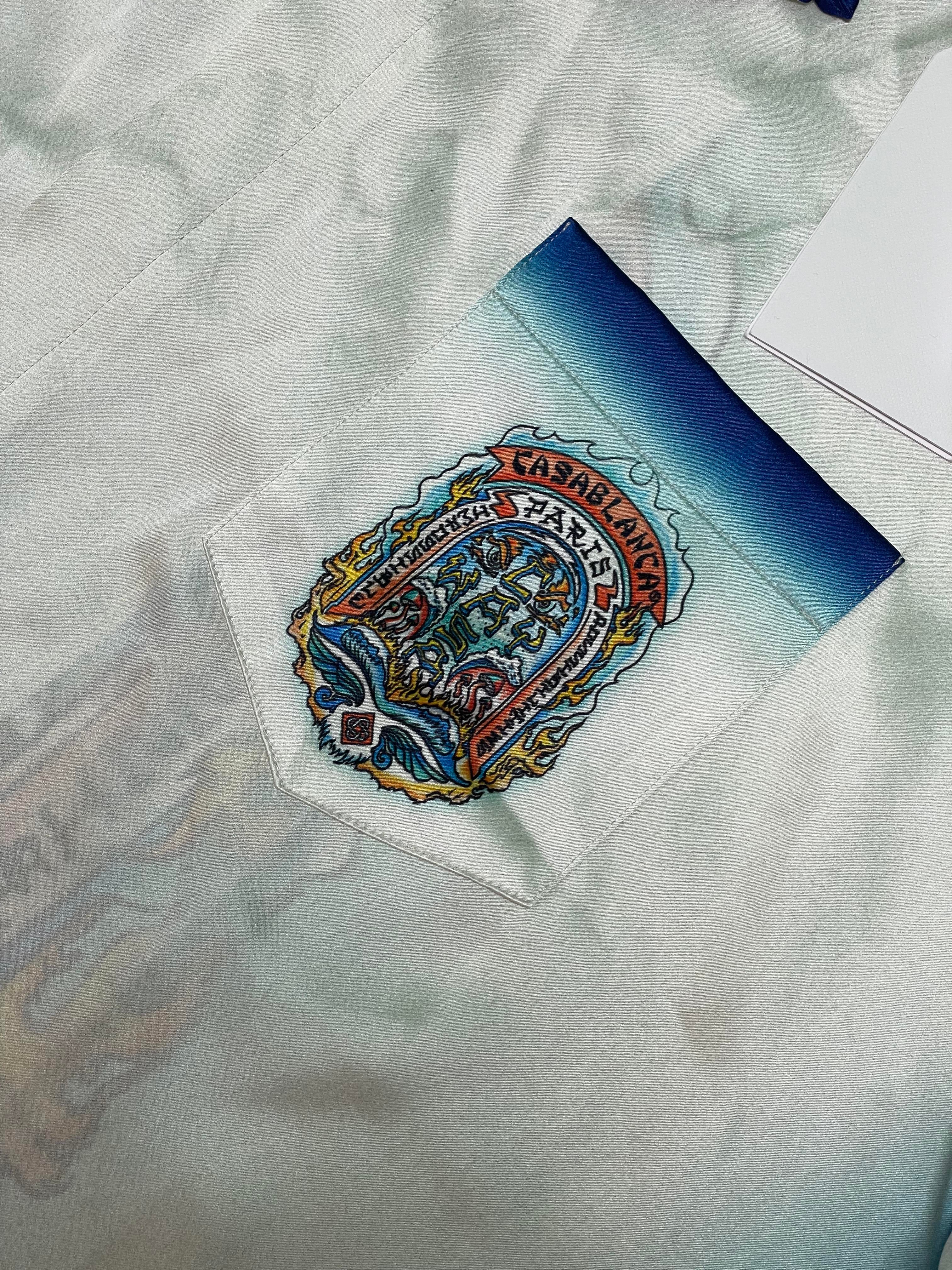 Casablanca 'Silk Skate Cuban Collar' Button Up