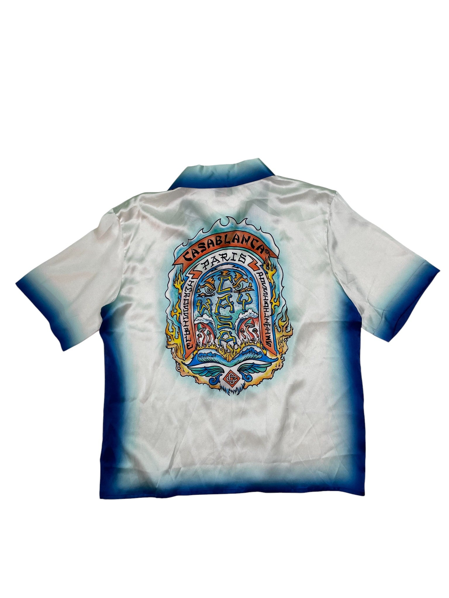 Casablanca 'Silk Skate Cuban Collar' Button Up