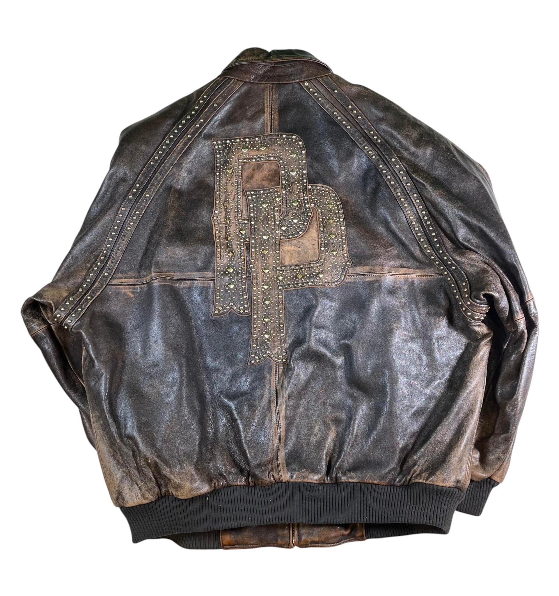 Pelle Pelle 1978 Studded Brown Varsity Jacket