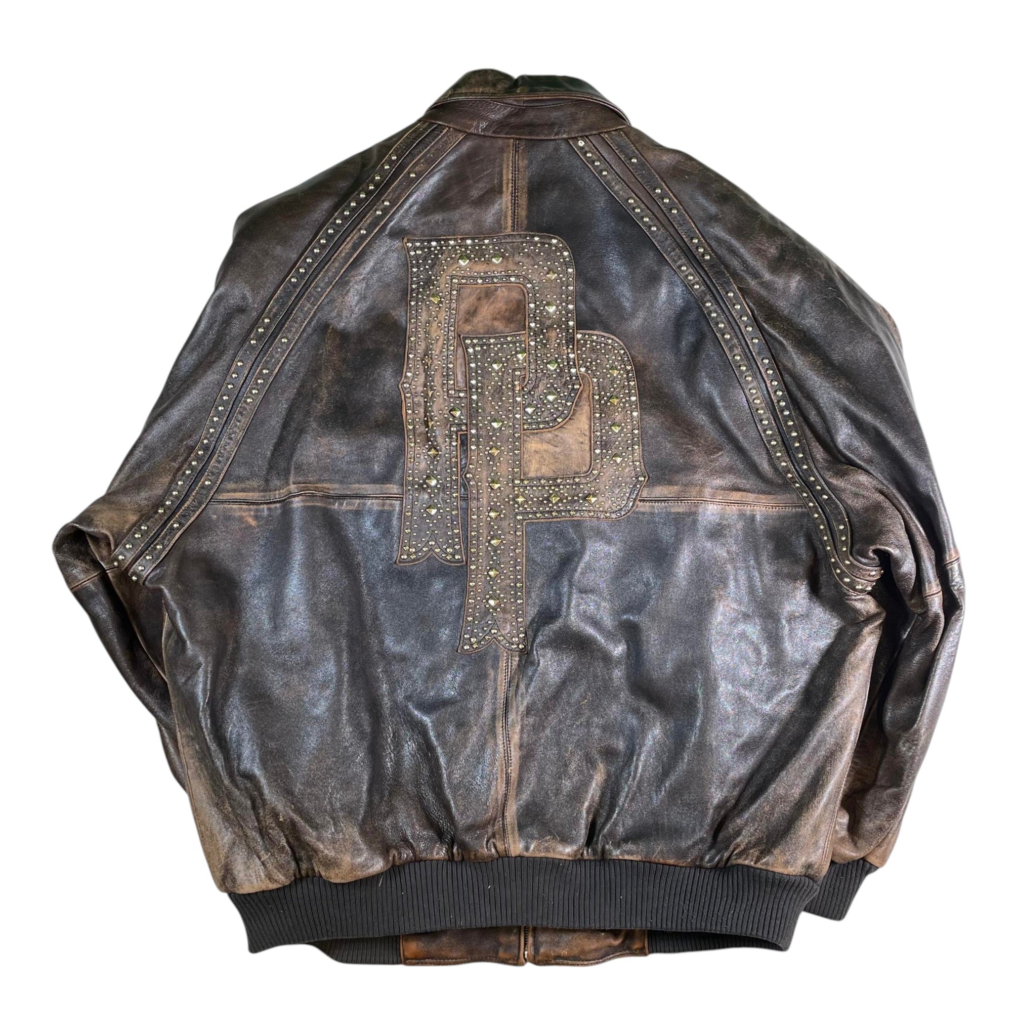Pelle Pelle 1978 Studded Brown Varsity Jacket