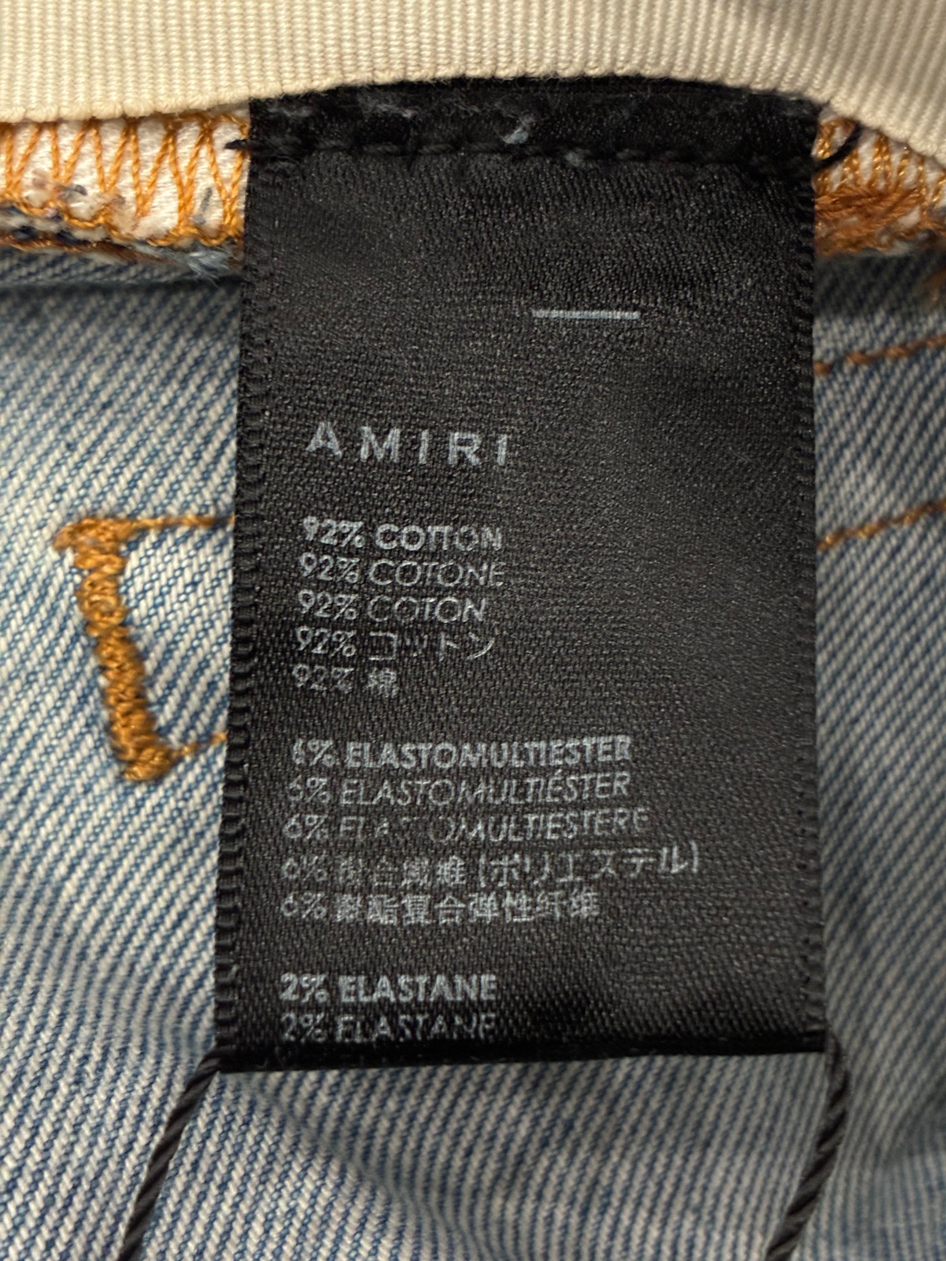 Amiri White Stripe Light Wash Jeans