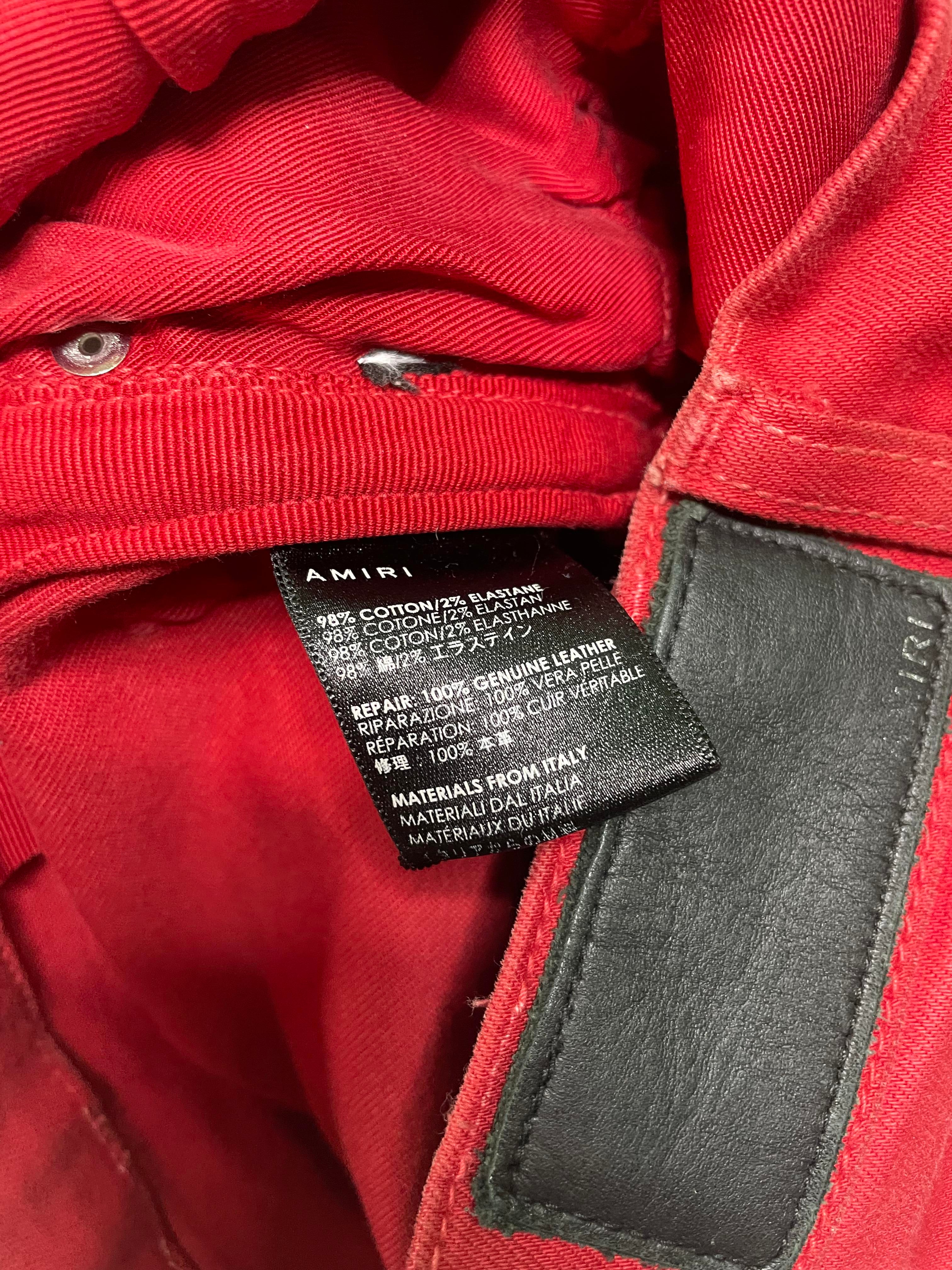 Amiri 'MX1 Red Patch' Red Jeans