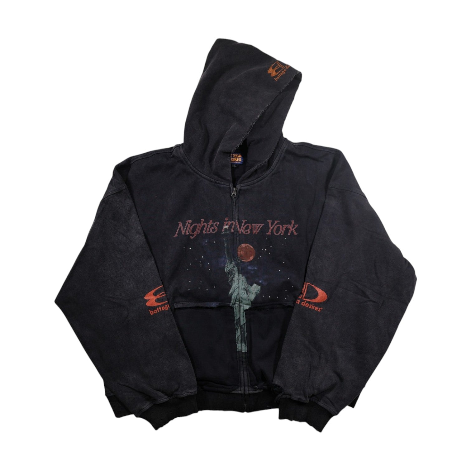 Bottega Desires 'Nights in NY' Black Zip Up Hoodie