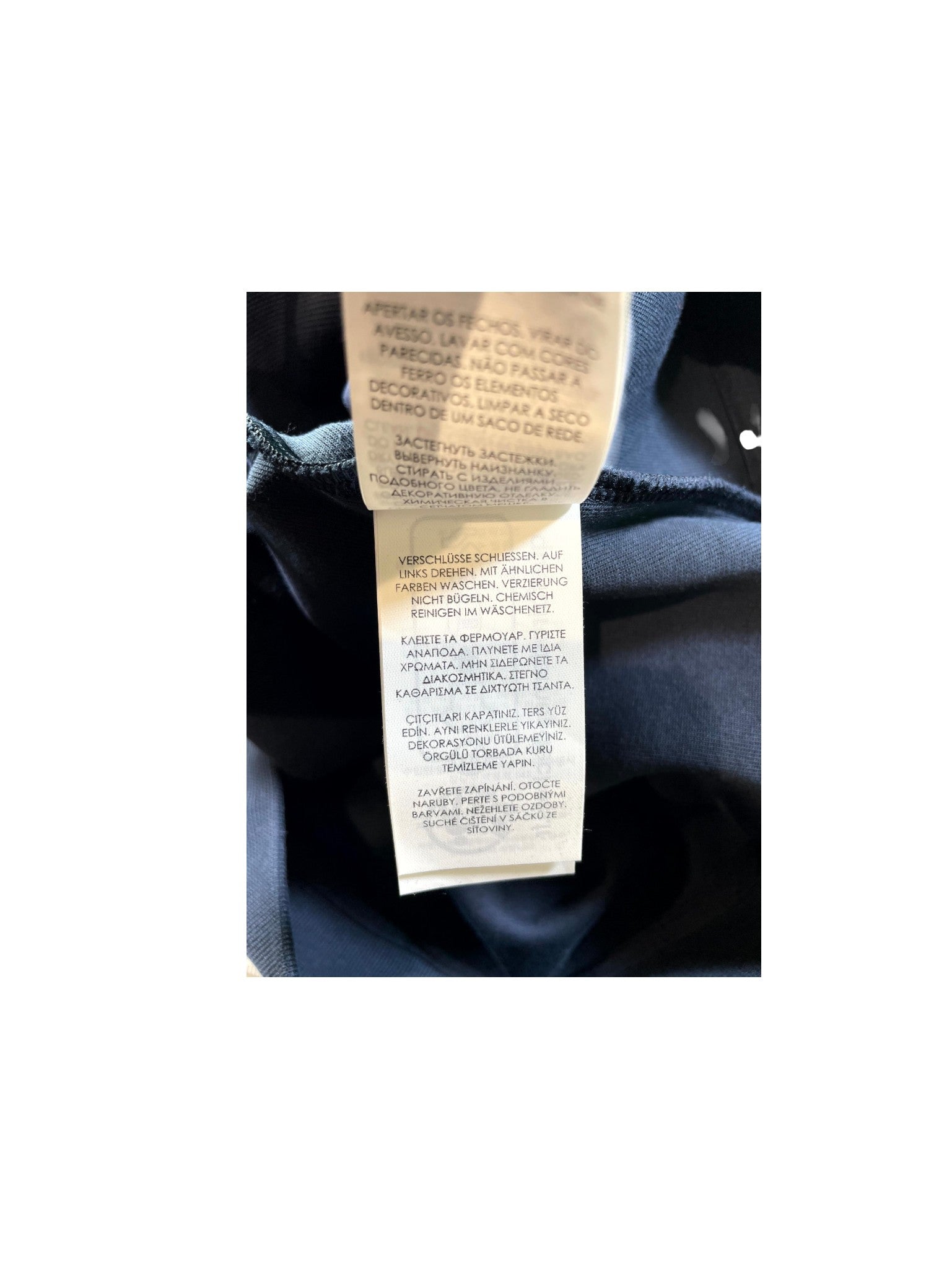 Polo Zip Up Navy & White Hoodie