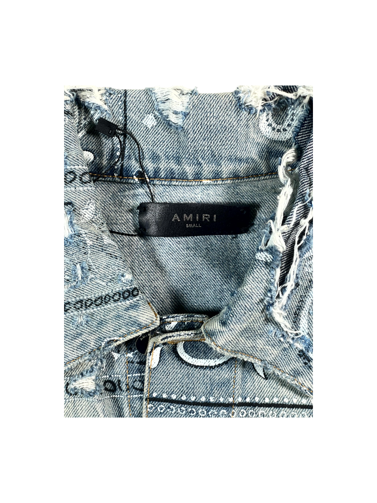 Amiri Paisley Denim Light Wash Jacket