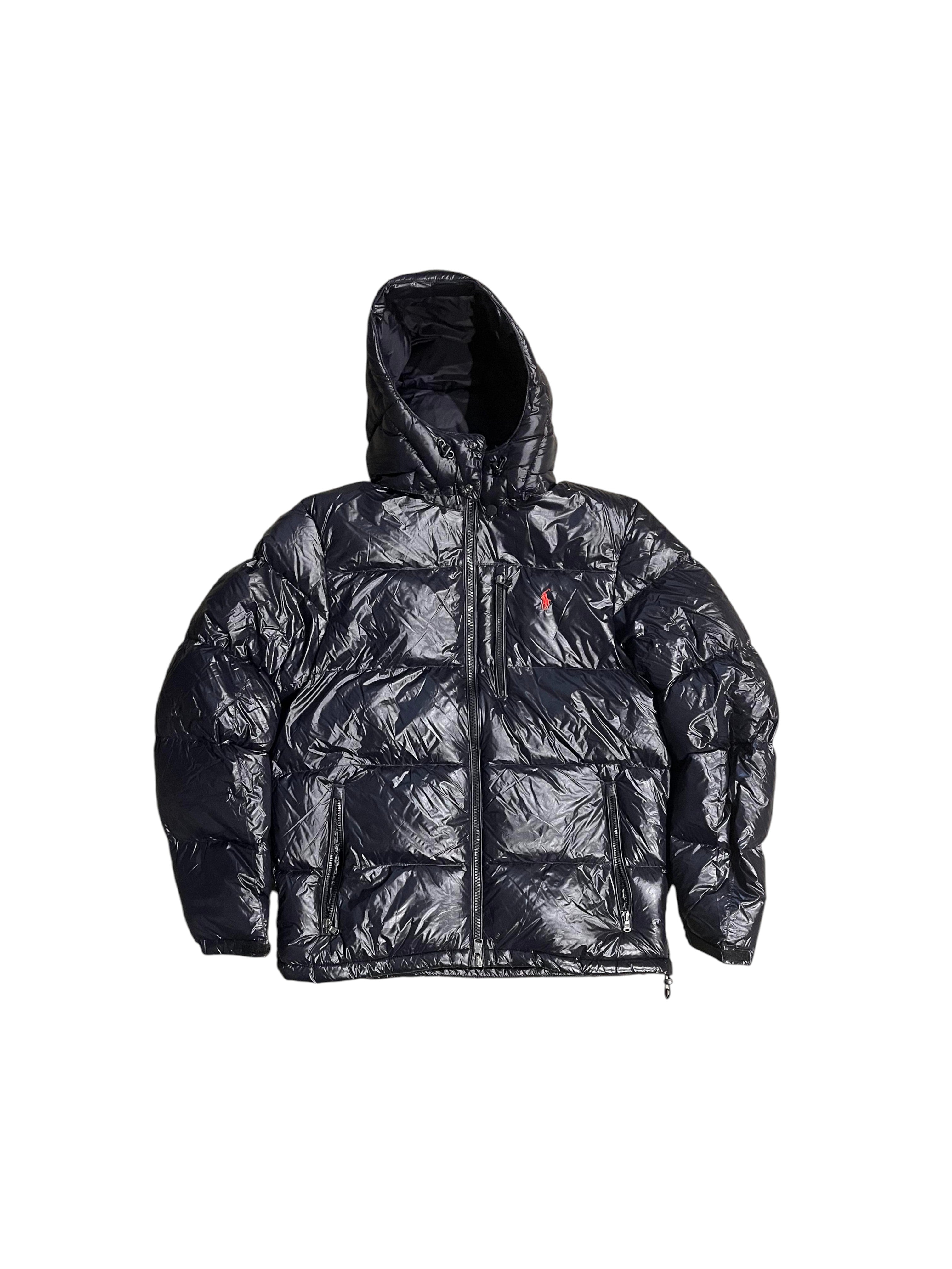 Polo Red Logo Black Puffer Jacket