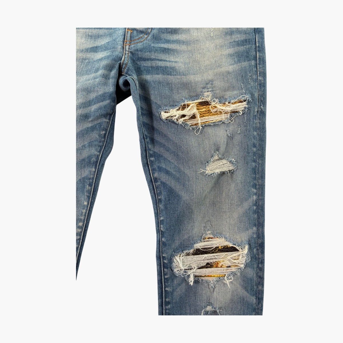 Amiri MX1 Aloha Patch Light Wash Jeans
