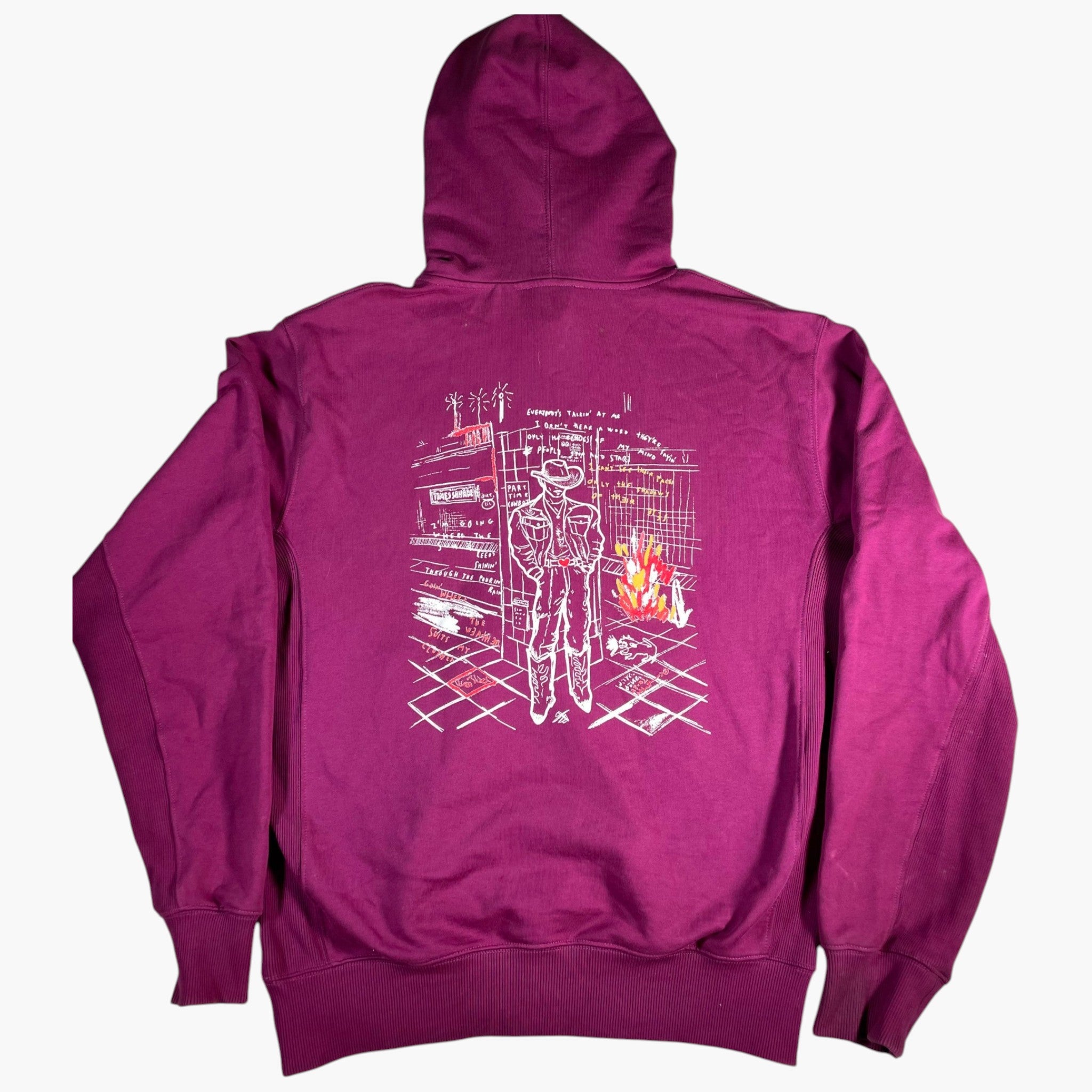 Helmut Lang Classic Maroon & Red Hoodie