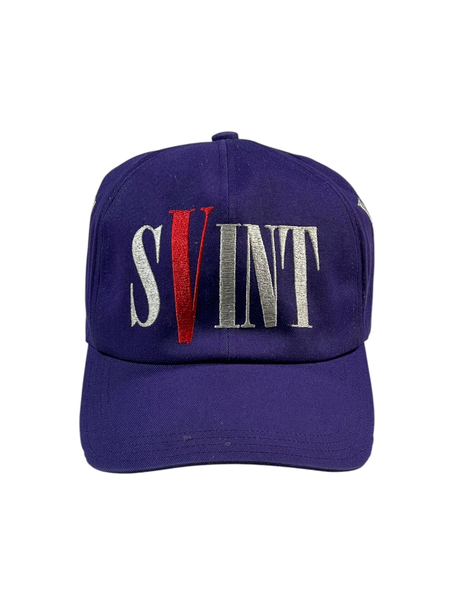 Saint Mxxxxxx x Vlone Purple & Red Cap