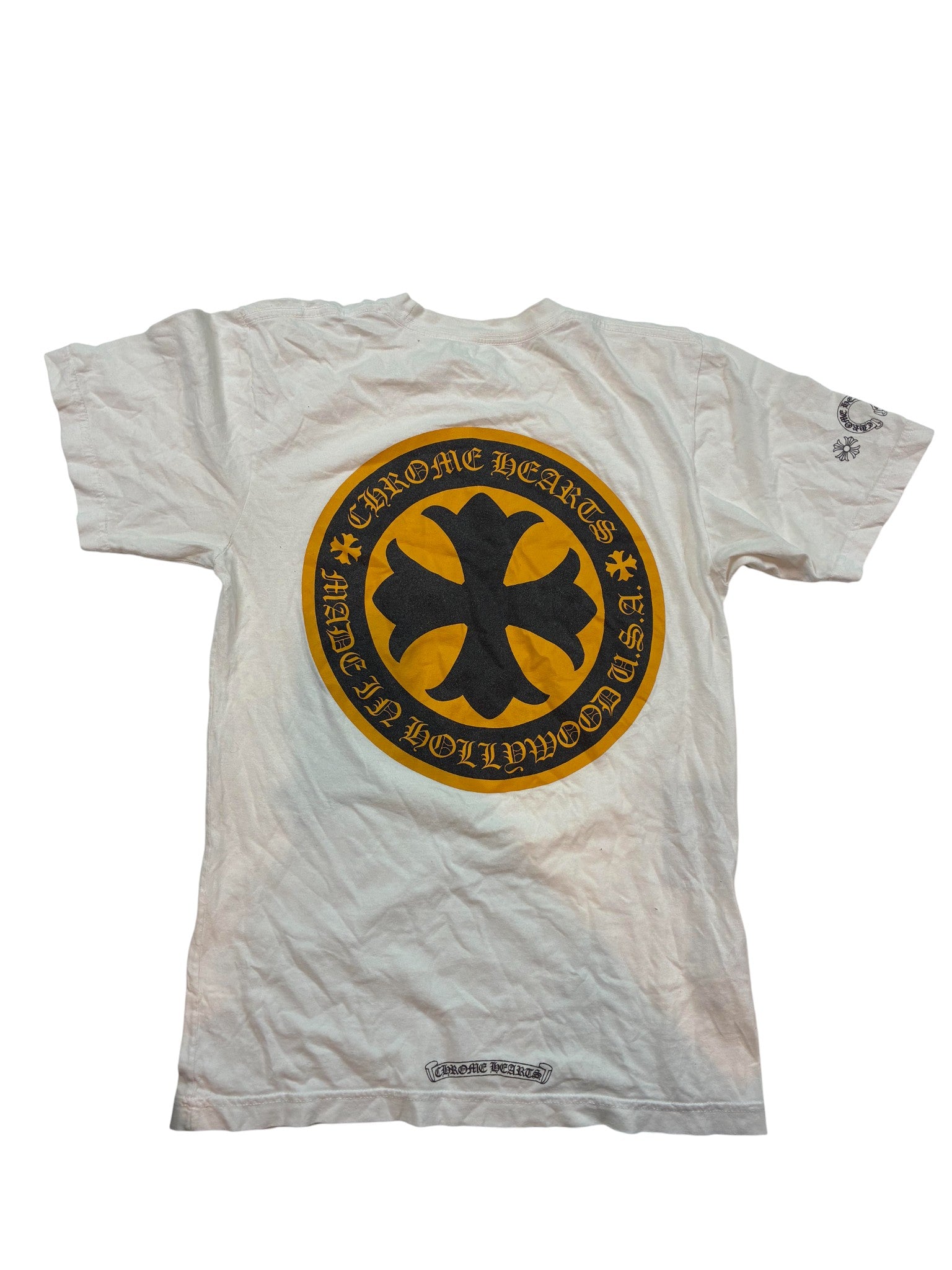 Chrome Hearts 'Plus Logo' Yellow & White Tee
