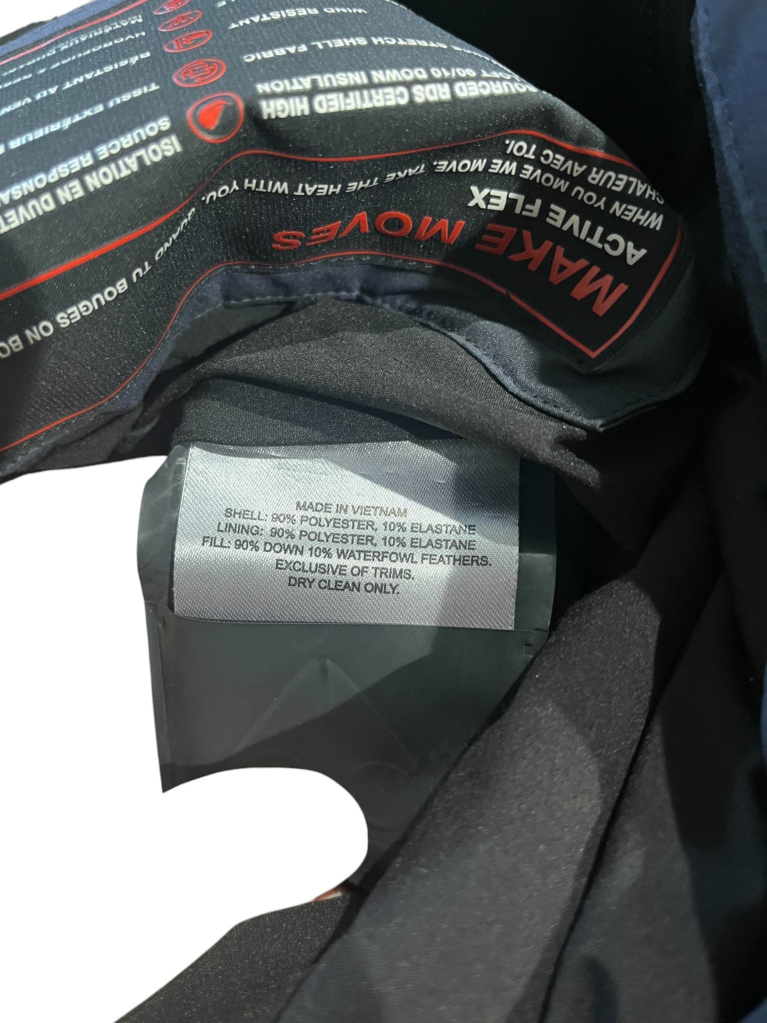 Moose Knuckles Navy & Black Monogram Puffer Jacket