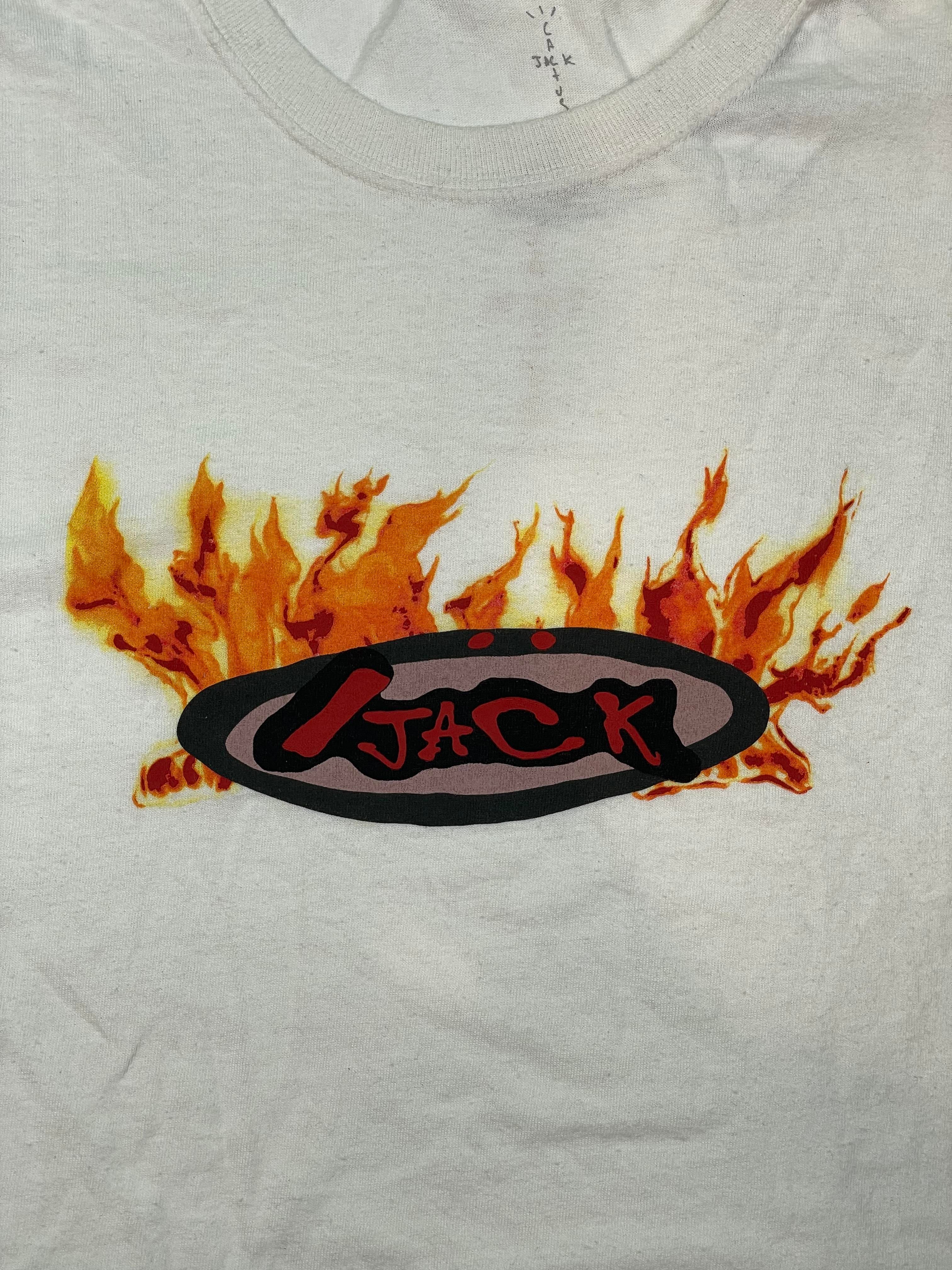 Cactus Jack Flames White Tee