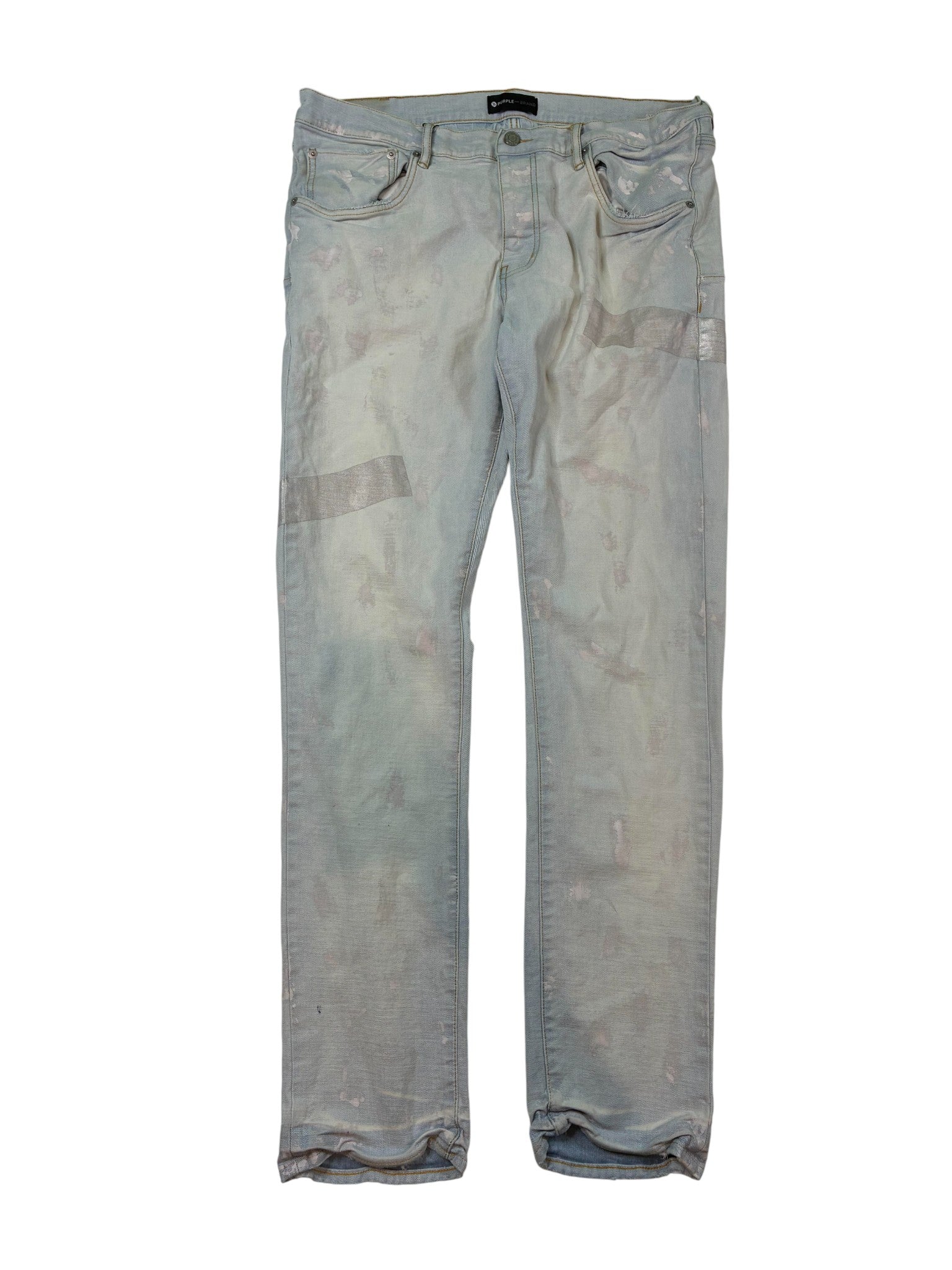 Purple Brand 'Paint Drip' Light Wash Jeans