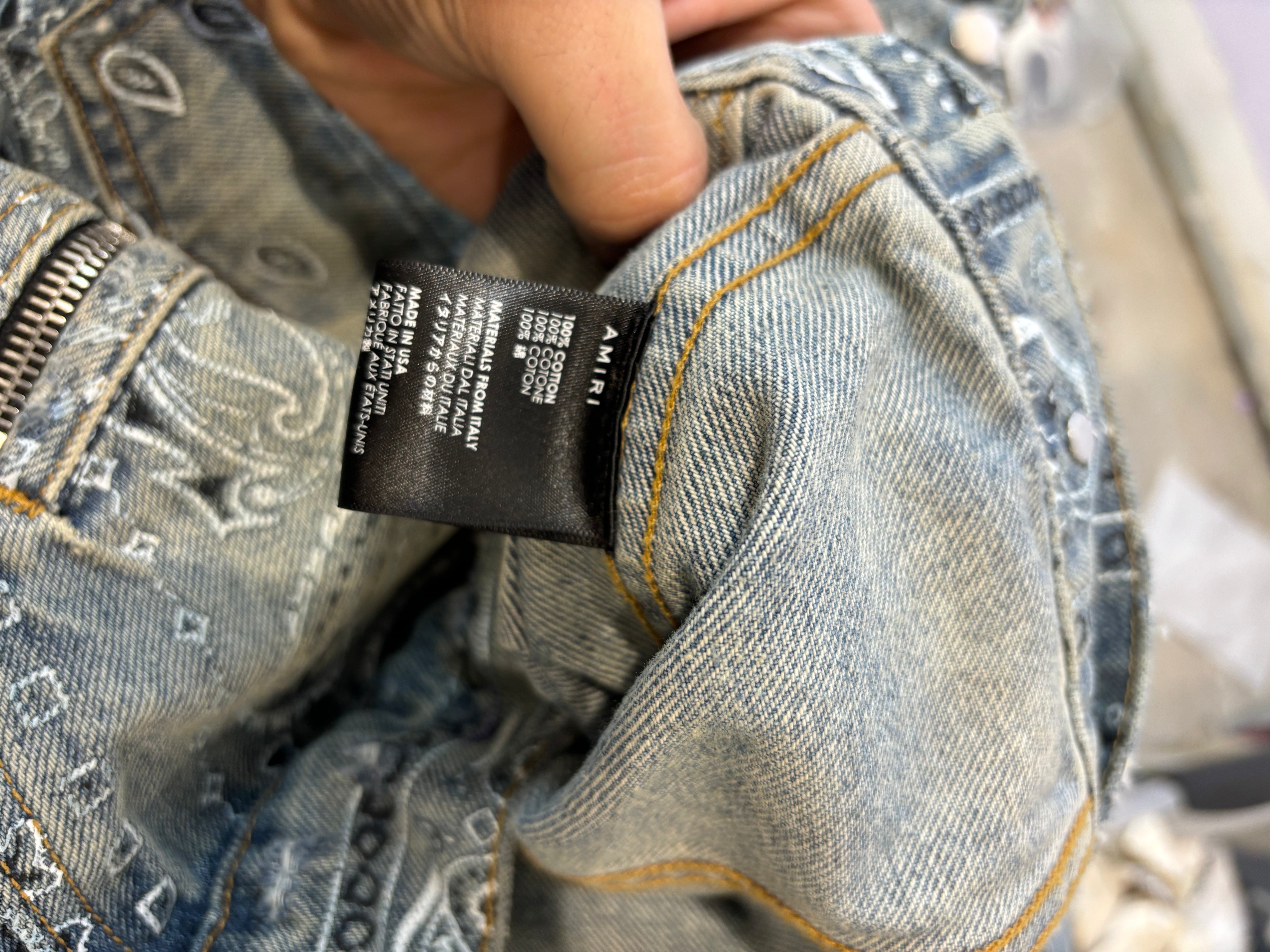 Amiri Paisley Jean Jacket Used Small