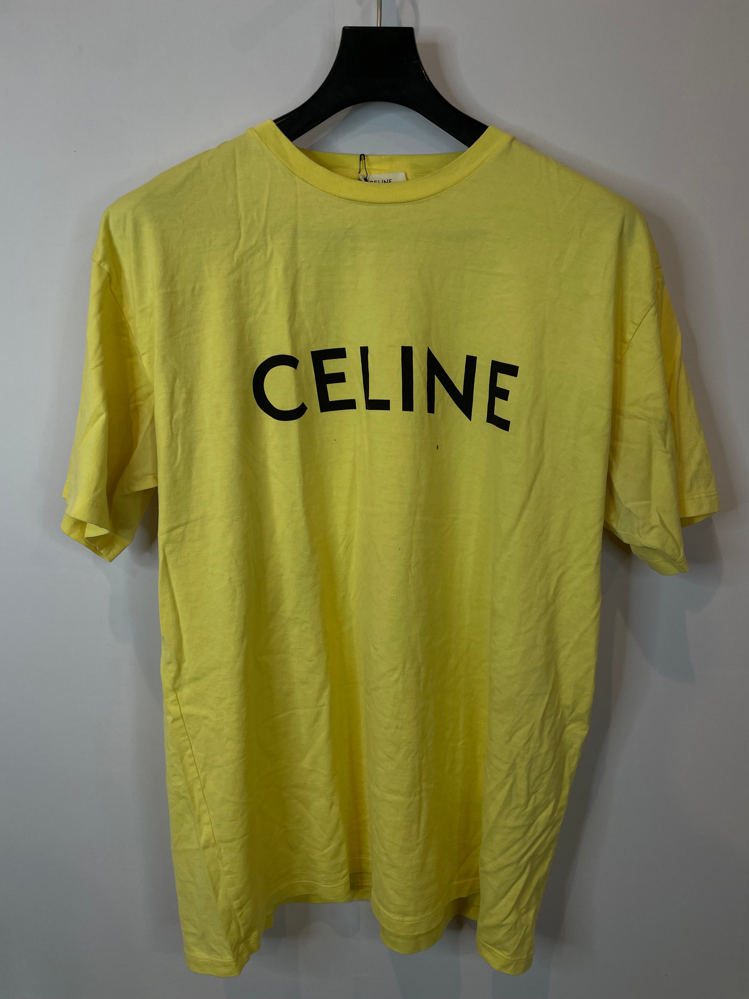 Celine Spellout Tee Yellow Used Large