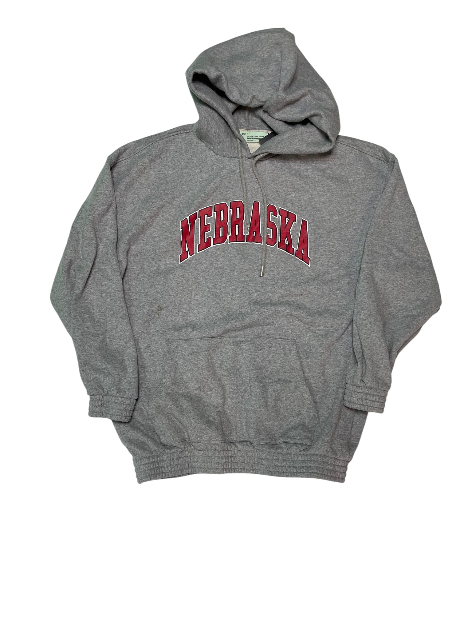 Off White 'Nebraska ' Grey & Red Hoodie