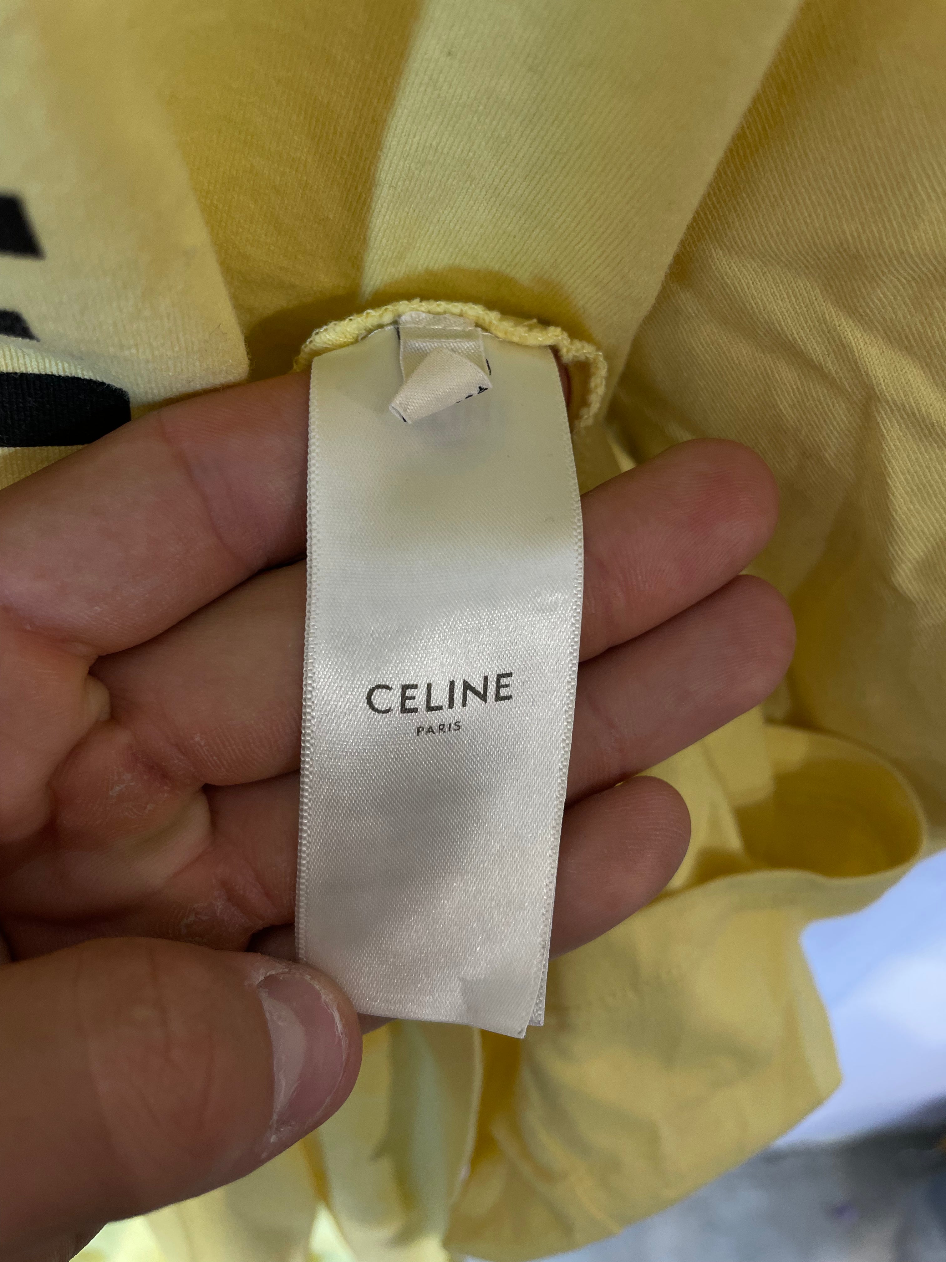 Celine Spellout Tee Yellow Used Large