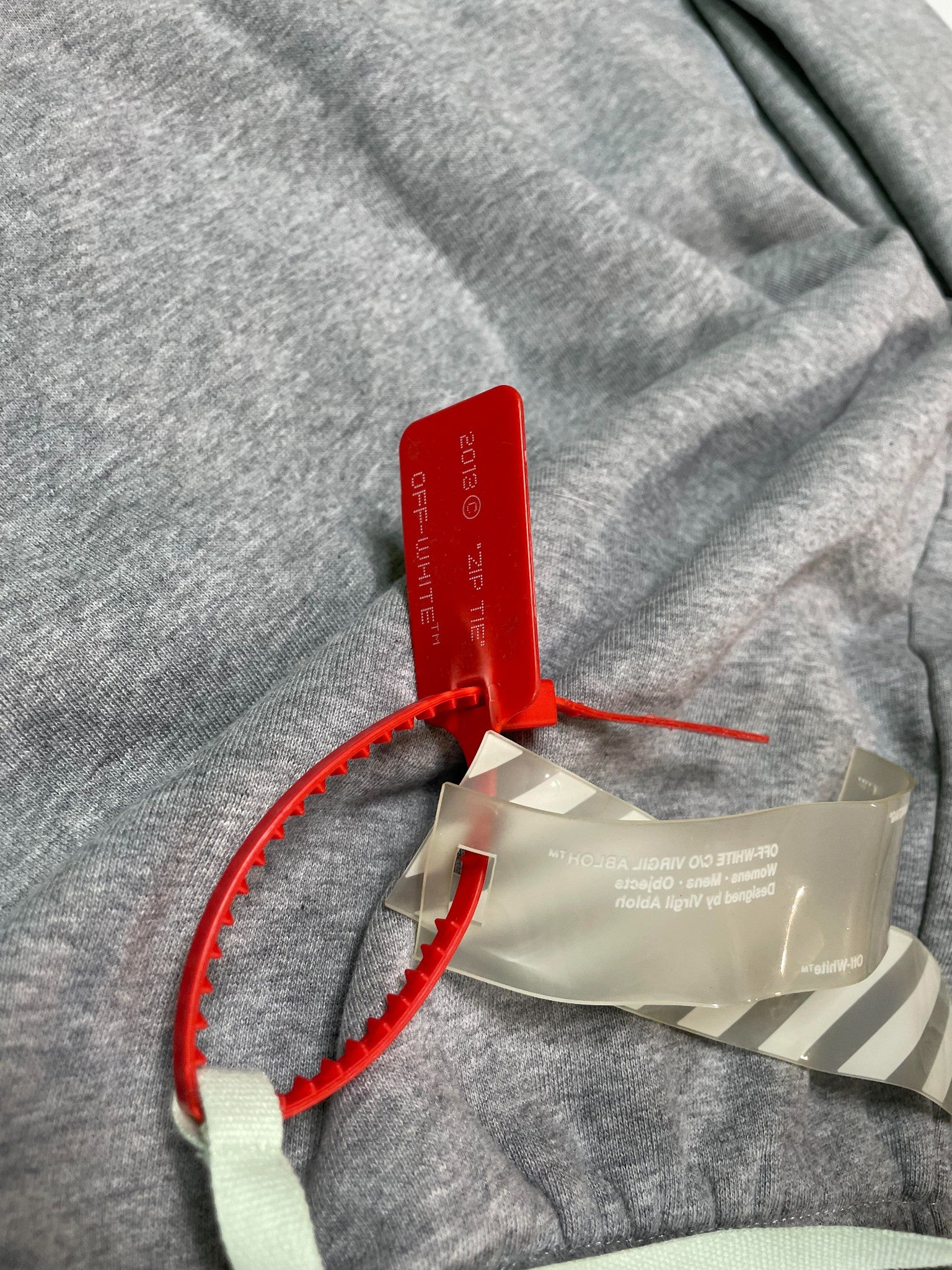 Off White 'Nebraska ' Grey & Red Hoodie